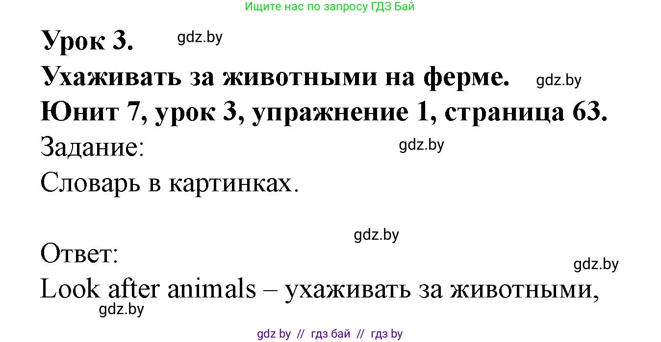 Английский язык (english), 5 класс Учебник (Student's book), авторы: Лапицкая Людмила Михайловна (Lapitskaya Ludmila), Калишевич Алла Ивановна, Севрюкова Татьяна Юрьевна, Седунова Наталья Михайловна (Sedunova Natalia), издательство Вышэйшая школа, Минск, 2020, Часть 2, страница 63, номер 1, Решение 1