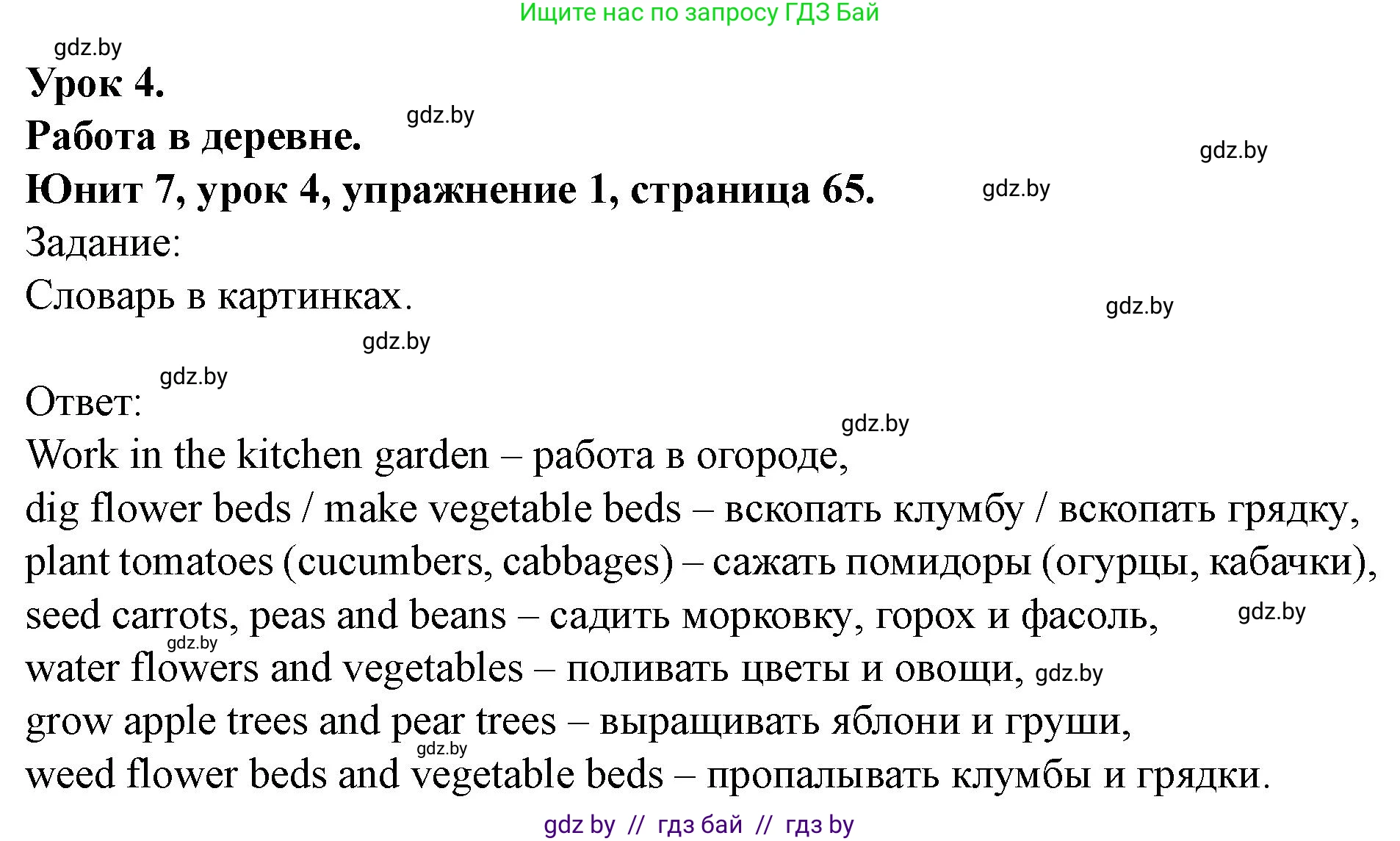 Английский язык (english), 5 класс Учебник (Student's book), авторы: Лапицкая Людмила Михайловна (Lapitskaya Ludmila), Калишевич Алла Ивановна, Севрюкова Татьяна Юрьевна, Седунова Наталья Михайловна (Sedunova Natalia), издательство Вышэйшая школа, Минск, 2020, Часть 2, страница 65, номер 1, Решение 1