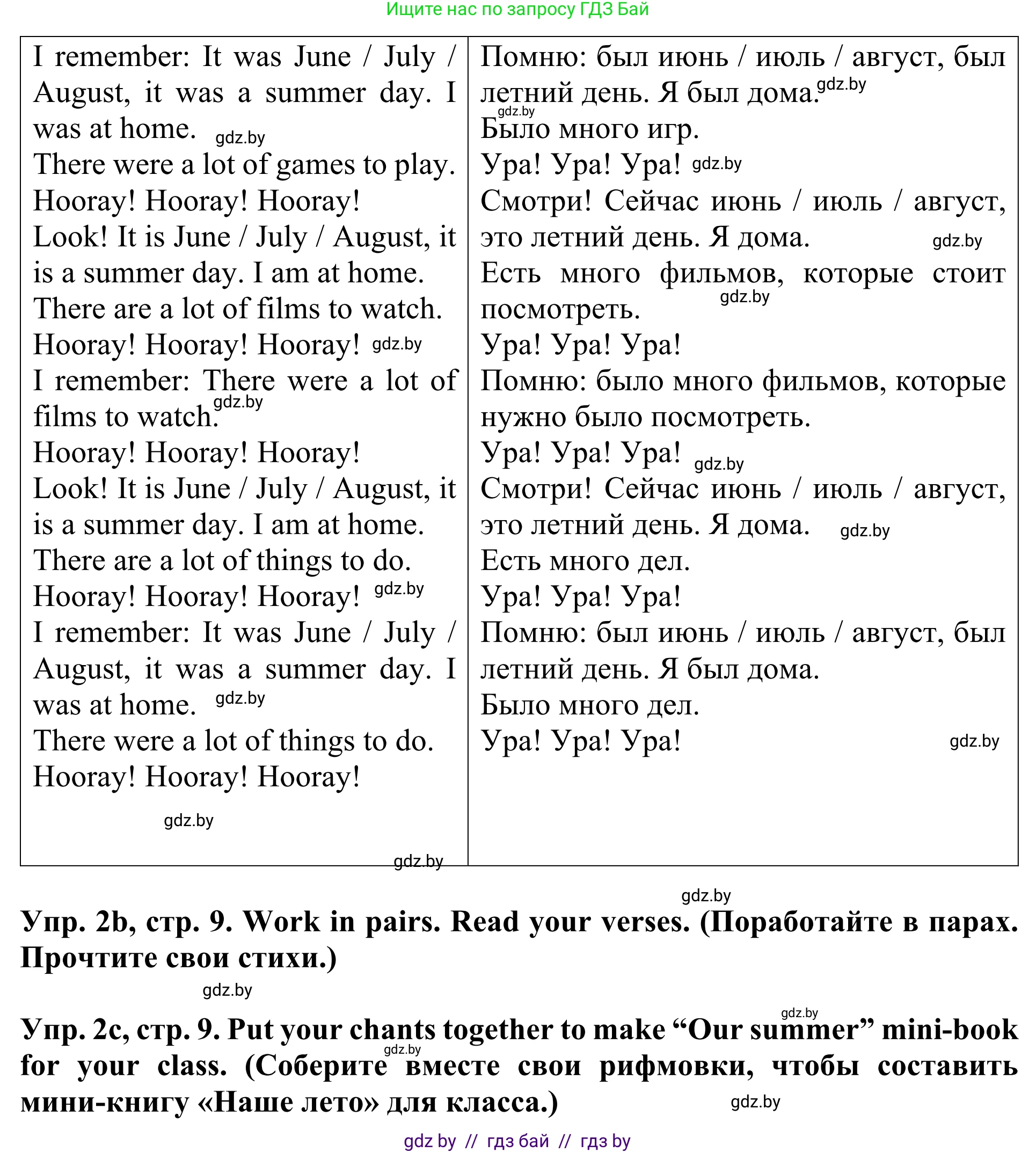 Английский язык (english), 5 класс Учебник (Student's book), авторы: Лапицкая Людмила Михайловна (Lapitskaya Ludmila), Калишевич Алла Ивановна, Севрюкова Татьяна Юрьевна, Седунова Наталья Михайловна (Sedunova Natalia), издательство Вышэйшая школа, Минск, 2020, Часть 1, страница 9, номер 2, Решение 2 (продолжение 2)