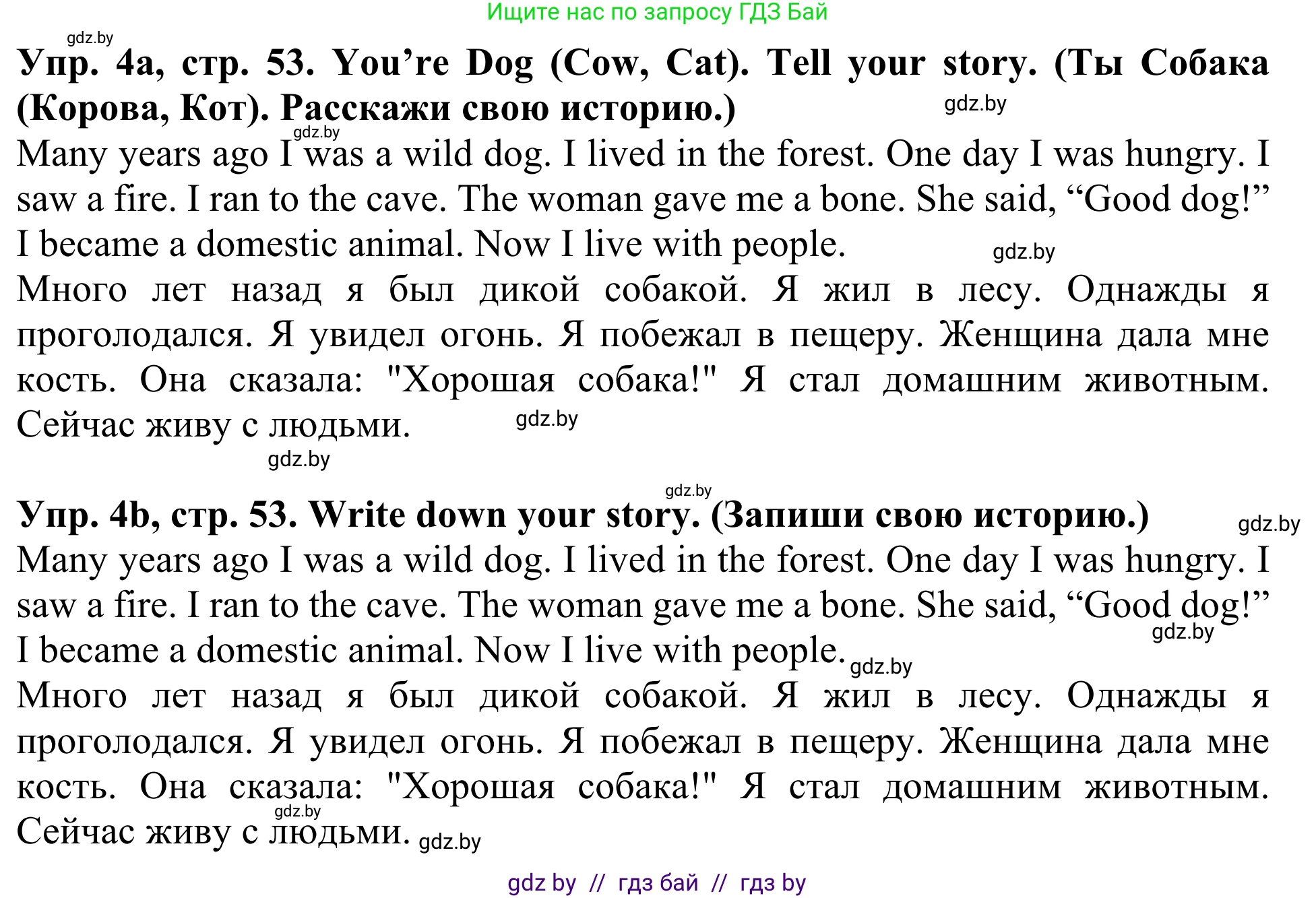 Английский язык (english), 5 класс Учебник (Student's book), авторы: Лапицкая Людмила Михайловна (Lapitskaya Ludmila), Калишевич Алла Ивановна, Севрюкова Татьяна Юрьевна, Седунова Наталья Михайловна (Sedunova Natalia), издательство Вышэйшая школа, Минск, 2020, Часть 1, страница 53, номер 4, Решение 2