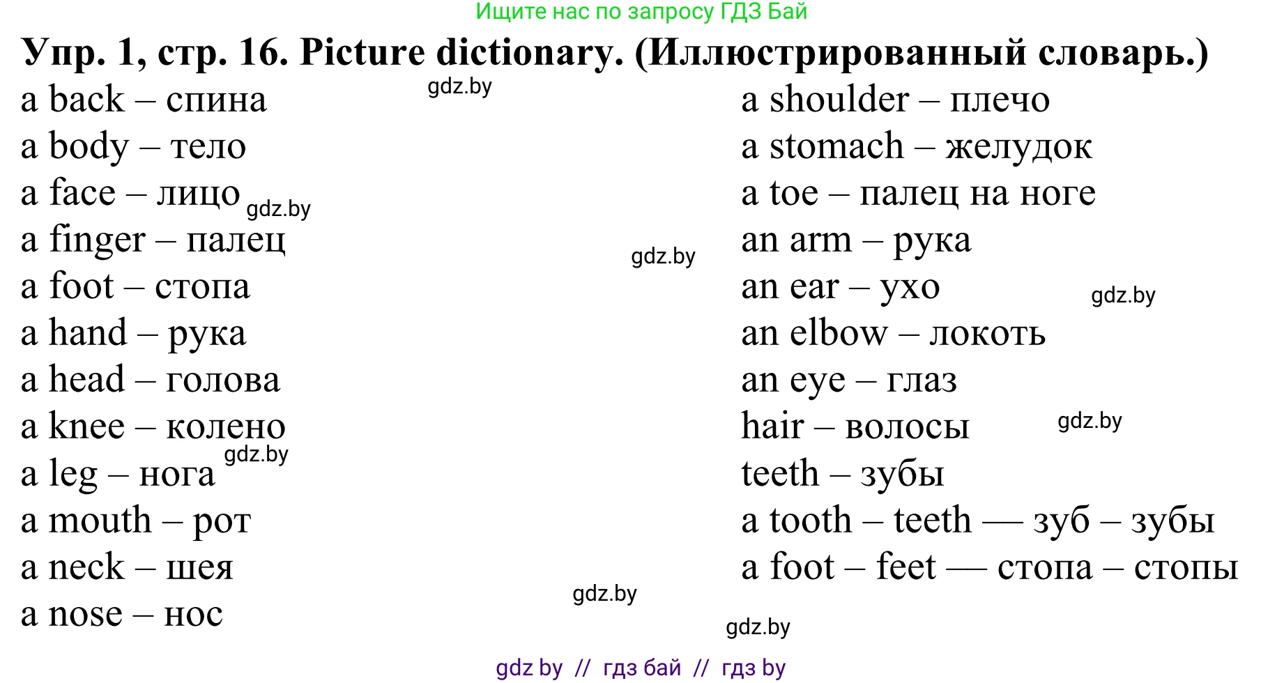 Английский язык (english), 5 класс Учебник (Student's book), авторы: Лапицкая Людмила Михайловна (Lapitskaya Ludmila), Калишевич Алла Ивановна, Севрюкова Татьяна Юрьевна, Седунова Наталья Михайловна (Sedunova Natalia), издательство Вышэйшая школа, Минск, 2020, Часть 2, страница 16, номер 1, Решение 2