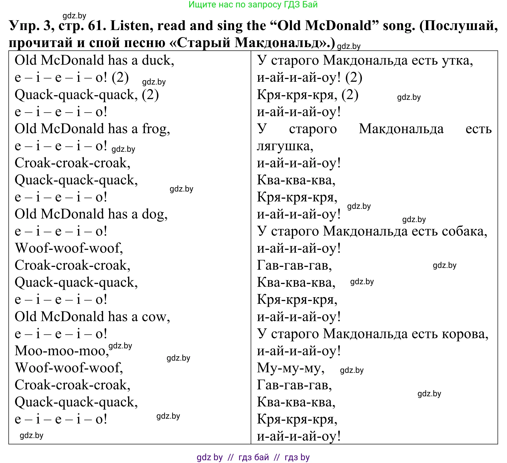 Английский язык (english), 5 класс Учебник (Student's book), авторы: Лапицкая Людмила Михайловна (Lapitskaya Ludmila), Калишевич Алла Ивановна, Севрюкова Татьяна Юрьевна, Седунова Наталья Михайловна (Sedunova Natalia), издательство Вышэйшая школа, Минск, 2020, Часть 2, страница 61, номер 3, Решение 2