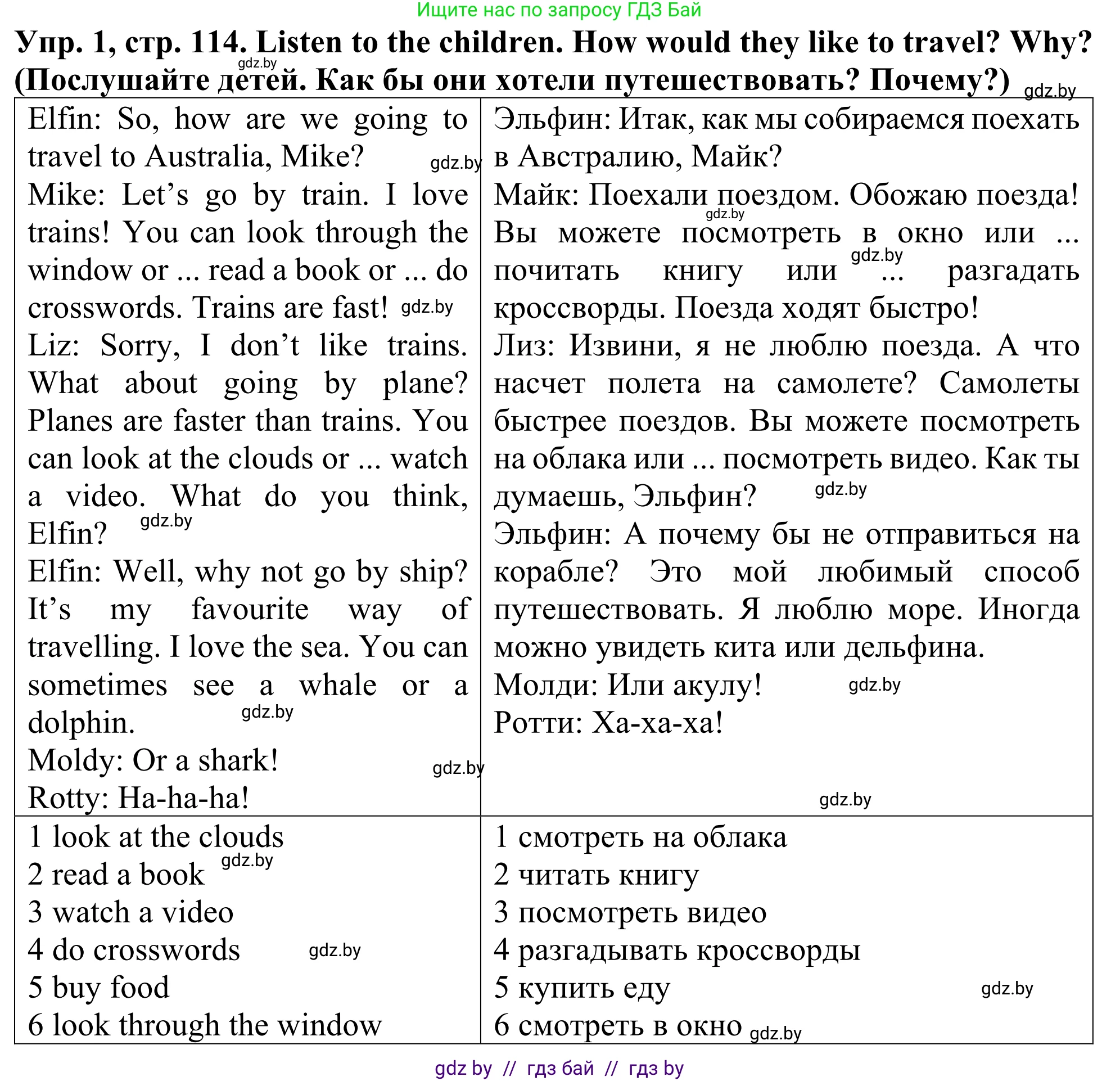 Английский язык (english), 5 класс Учебник (Student's book), авторы: Лапицкая Людмила Михайловна (Lapitskaya Ludmila), Калишевич Алла Ивановна, Севрюкова Татьяна Юрьевна, Седунова Наталья Михайловна (Sedunova Natalia), издательство Вышэйшая школа, Минск, 2020, Часть 2, страница 114, номер 1, Решение 2