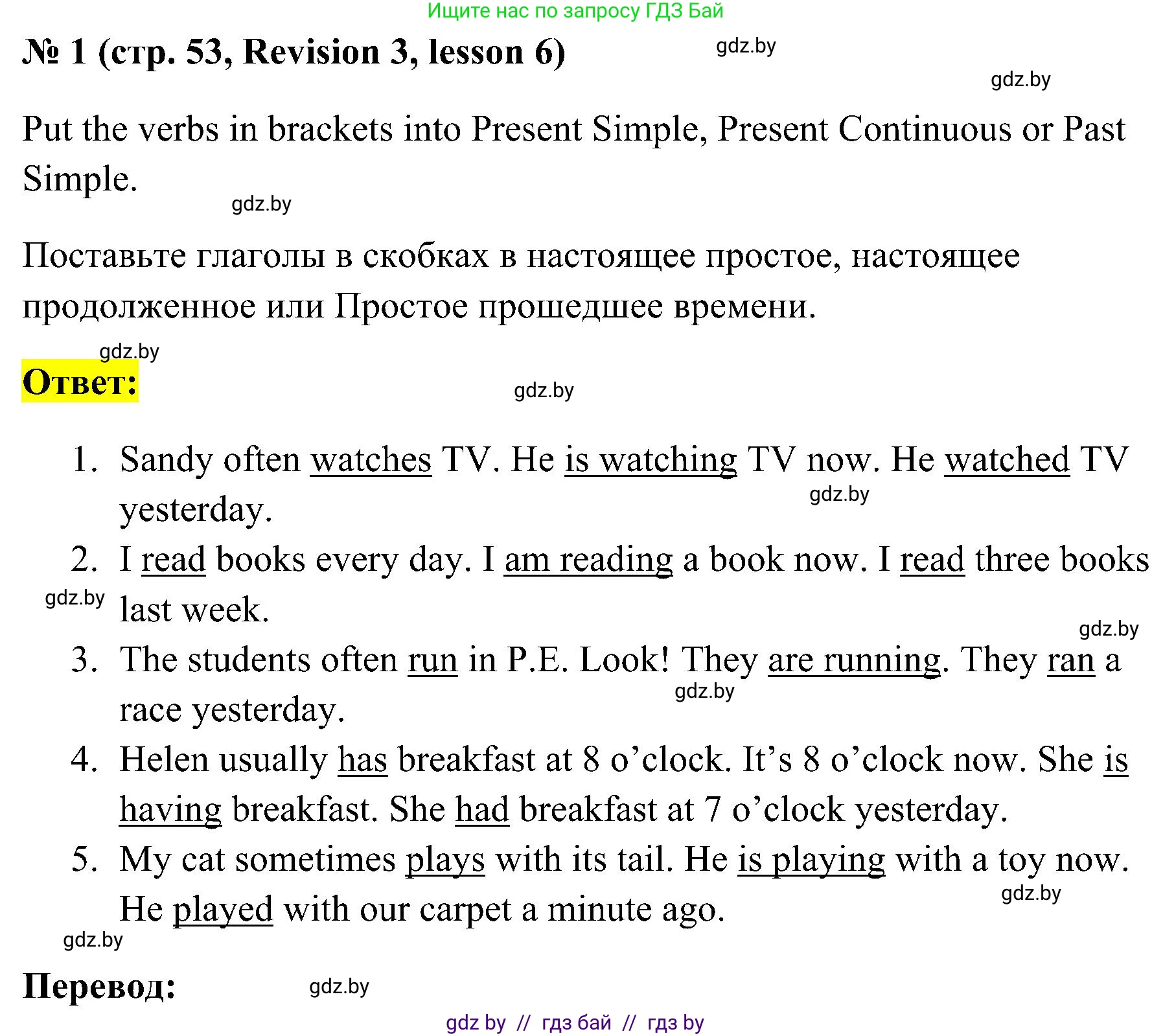 Английский язык (english), 5 класс практикум по грамматике (grammar), автор: Севрюкова Татьяна Юрьевна, издательство Аверсэв, Минск, 2023, оранжевого цвета, страница 53, номер 1, Решение
