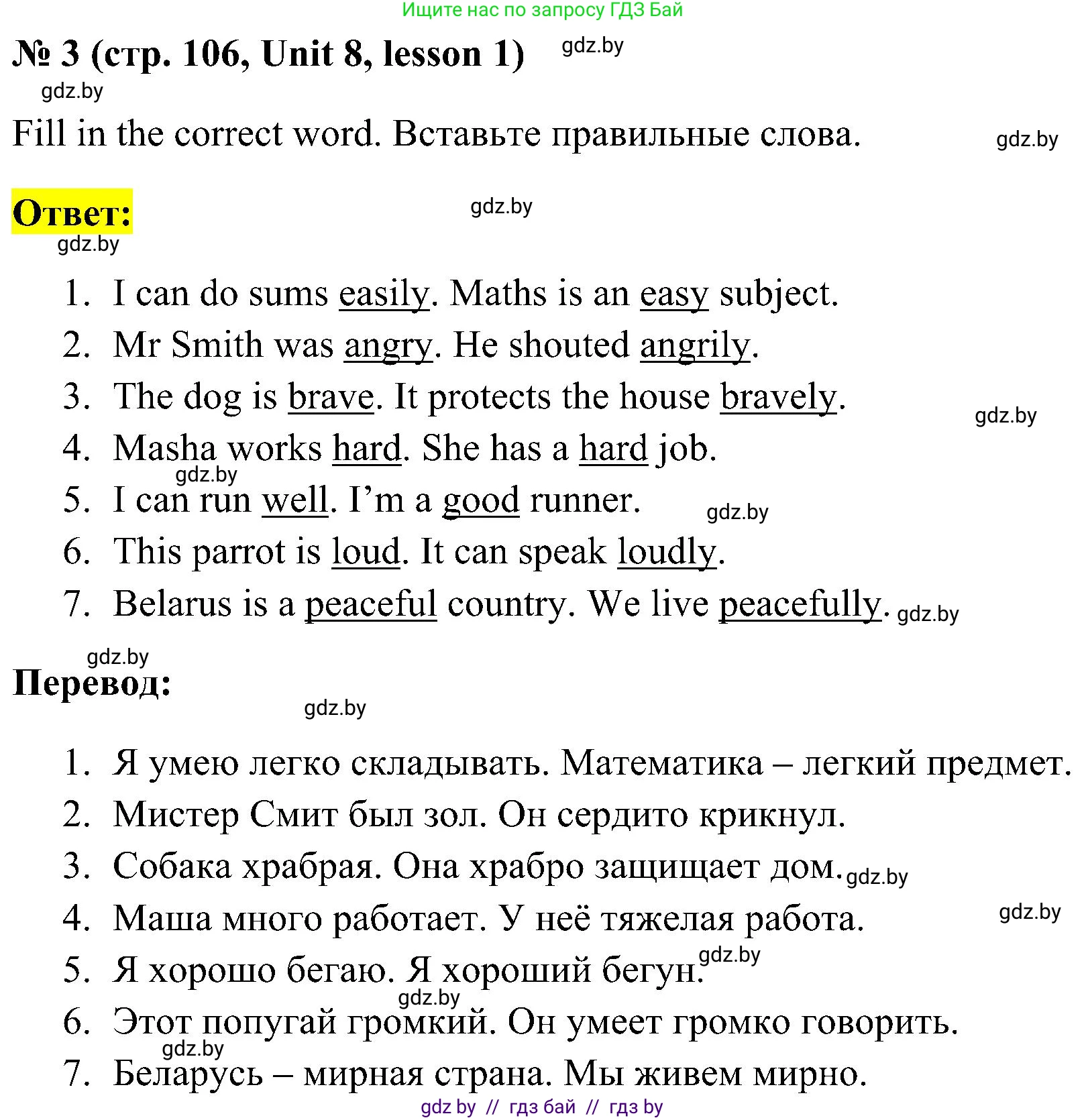 Английский язык (english), 5 класс практикум по грамматике (grammar), автор: Севрюкова Татьяна Юрьевна, издательство Аверсэв, Минск, 2023, оранжевого цвета, страница 106, номер 3, Решение