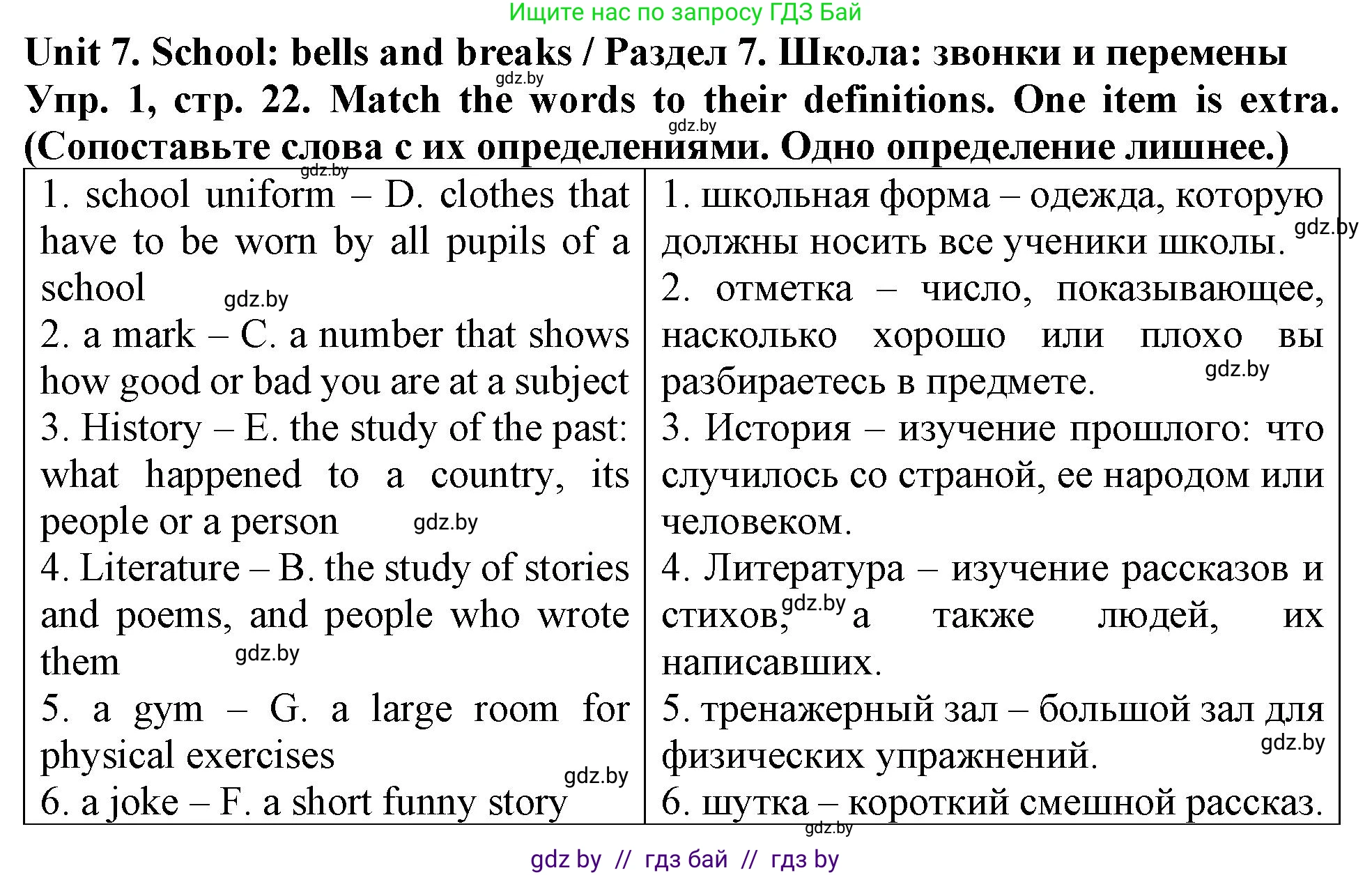 Английский язык (english), 6 класс тесты (test book), авторы: Севрюкова Татьяна Юрьевна, Калишевич Алла Ивановна, издательство Аверсэв, Минск, 2022, оранжевого цвета, страница 22, номер 1, Решение