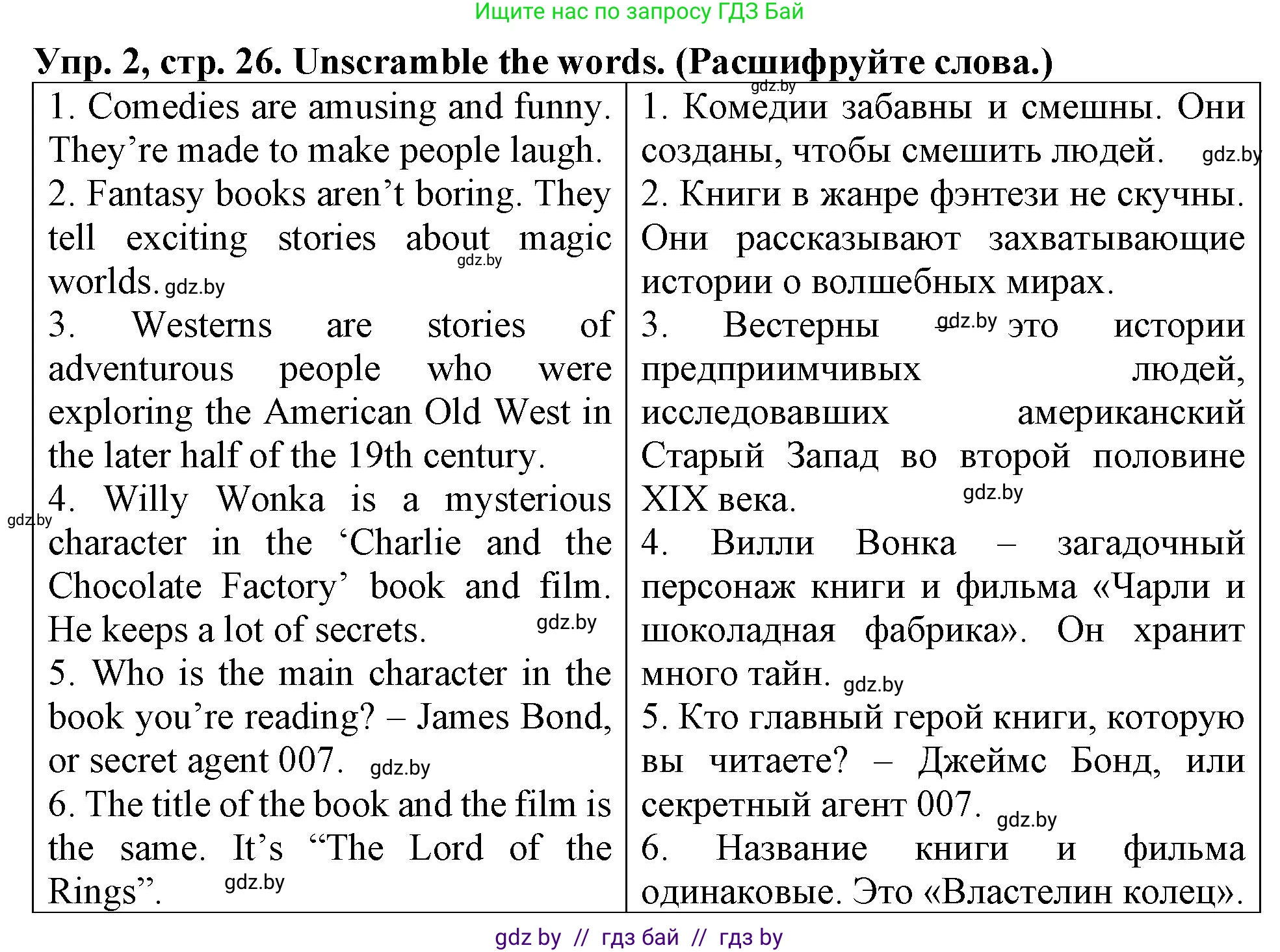 Английский язык (english), 6 класс тесты (test book), авторы: Севрюкова Татьяна Юрьевна, Калишевич Алла Ивановна, издательство Аверсэв, Минск, 2022, оранжевого цвета, страница 26, номер 2, Решение