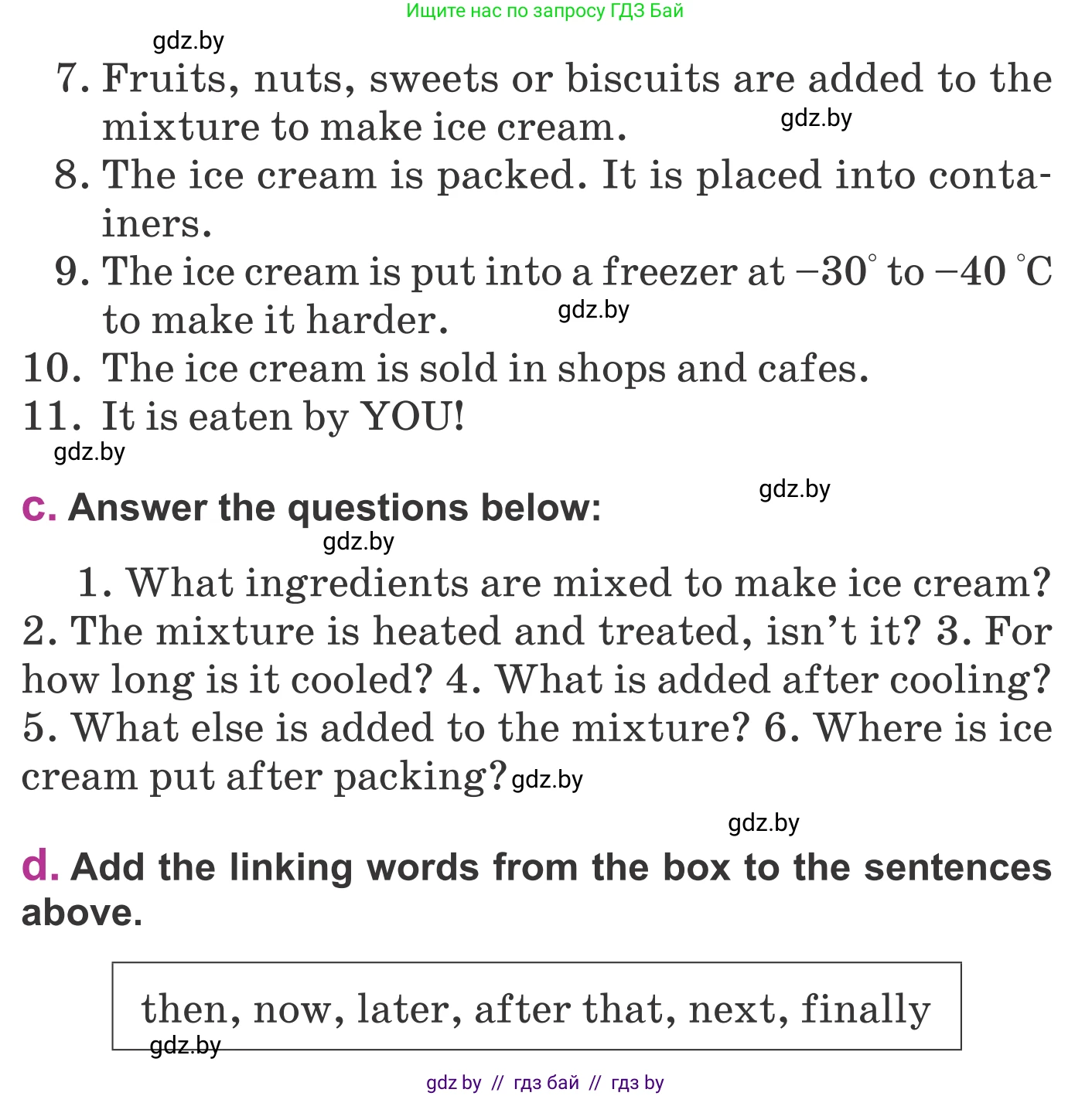 Английский язык (english), 6 класс Учебник, авторы: Демченко Наталья Валентиновна, Севрюкова Татьяна Юрьевна, Юхнель Наталья Валентиновна, Наумова Елена Георгиевна, Рыбалко О Н, Манешина А В, Маслёнченко Н А, издательство Вышэйшая школа, Минск, 2018, красного цвета, Часть 1, страница 136, номер 2, Условие (продолжение 3)