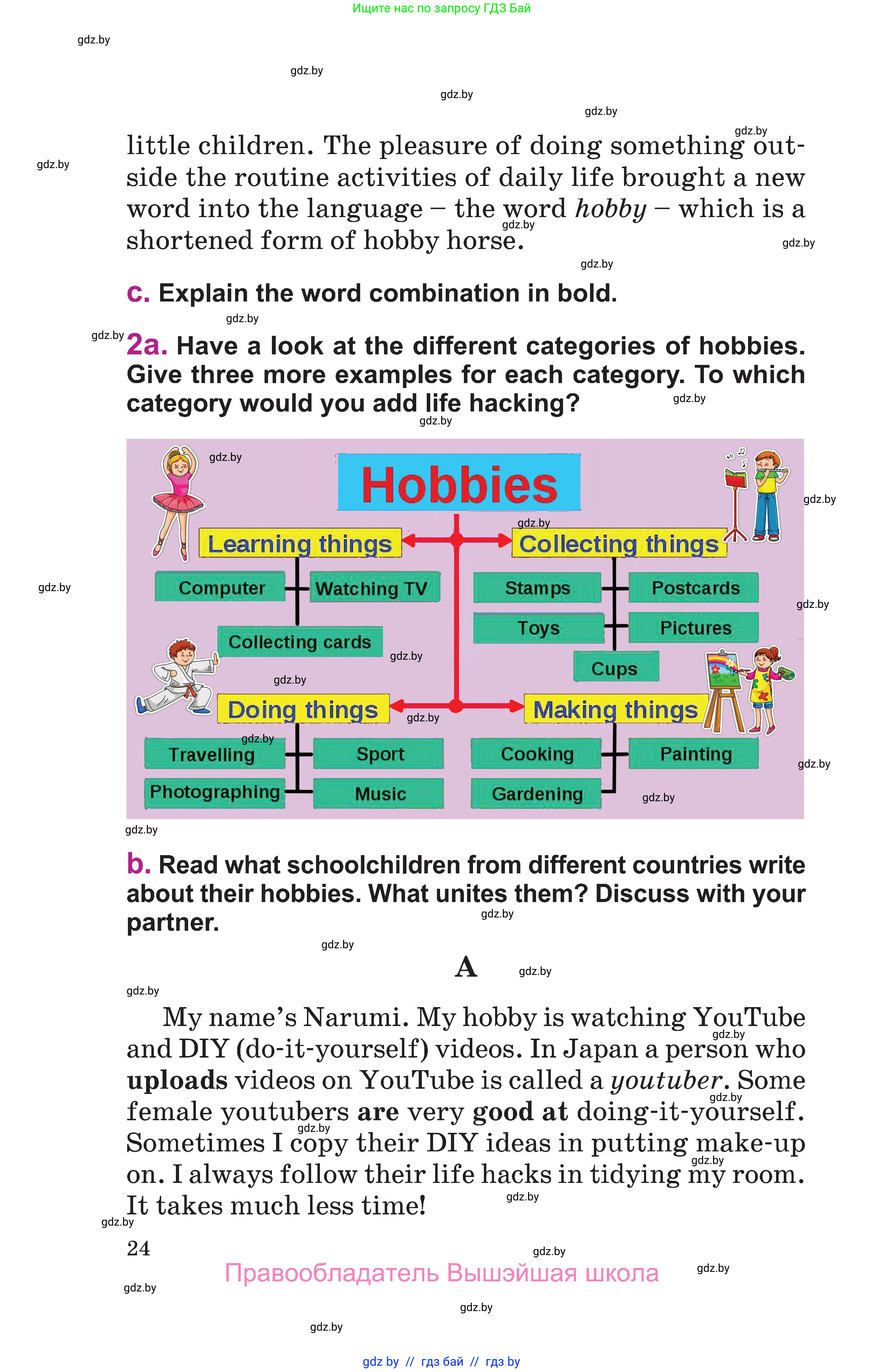 Английский язык (english), 6 класс Учебник, авторы: Демченко Наталья Валентиновна, Севрюкова Татьяна Юрьевна, Юхнель Наталья Валентиновна, Наумова Елена Георгиевна, Рыбалко О Н, Манешина А В, Маслёнченко Н А, издательство Вышэйшая школа, Минск, 2018, красного цвета, Часть 1, страница 24