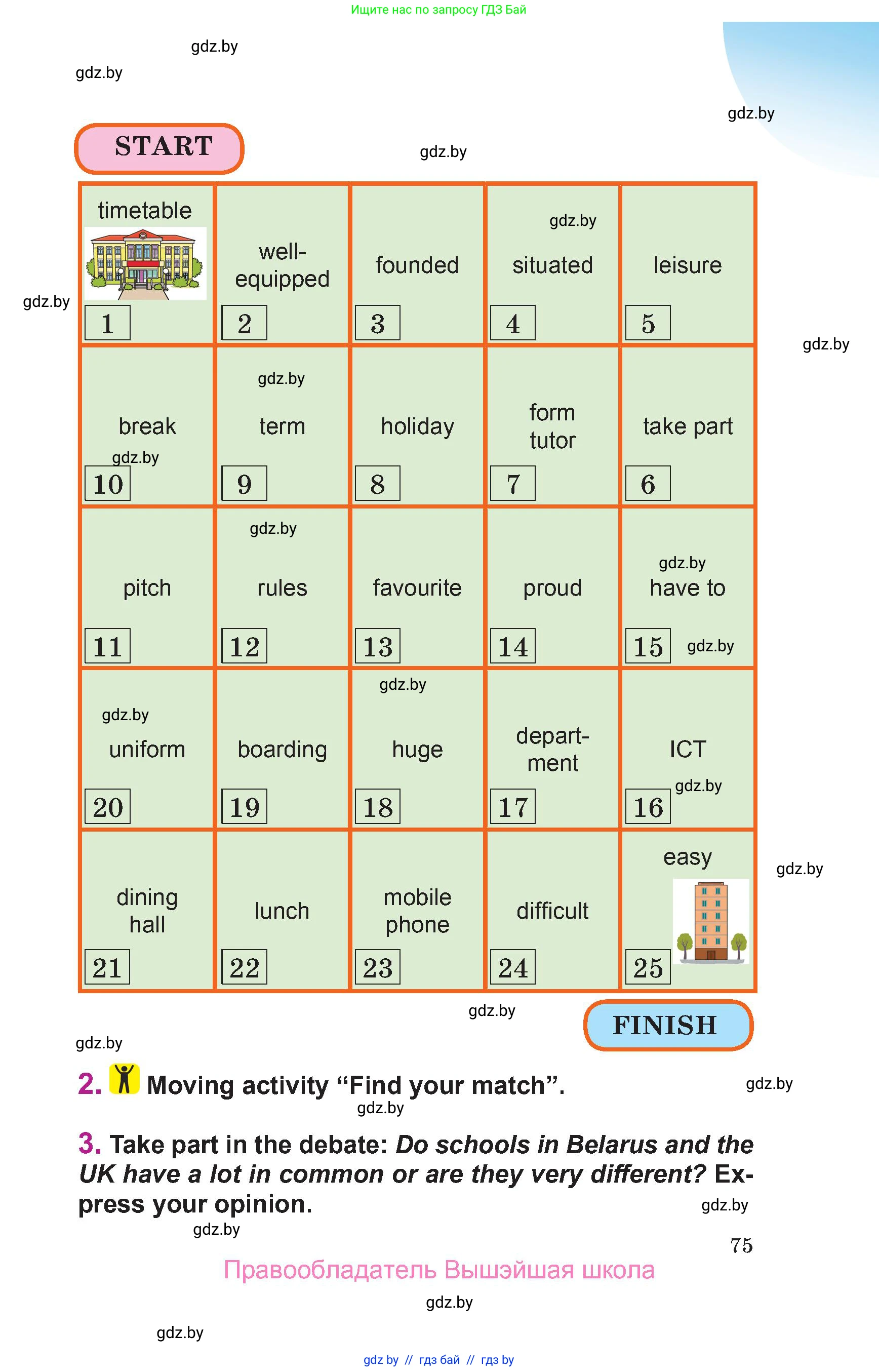 Английский язык (english), 6 класс Учебник, авторы: Демченко Наталья Валентиновна, Севрюкова Татьяна Юрьевна, Юхнель Наталья Валентиновна, Наумова Елена Георгиевна, Рыбалко О Н, Манешина А В, Маслёнченко Н А, издательство Вышэйшая школа, Минск, 2018, красного цвета, Часть 1, страница 75
