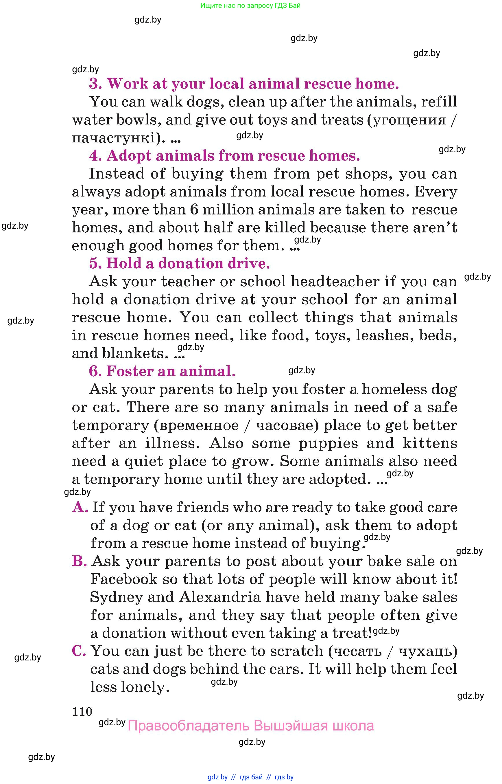 Английский язык (english), 6 класс Учебник, авторы: Демченко Наталья Валентиновна, Севрюкова Татьяна Юрьевна, Юхнель Наталья Валентиновна, Наумова Елена Георгиевна, Рыбалко О Н, Манешина А В, Маслёнченко Н А, издательство Вышэйшая школа, Минск, 2018, красного цвета, страница 110