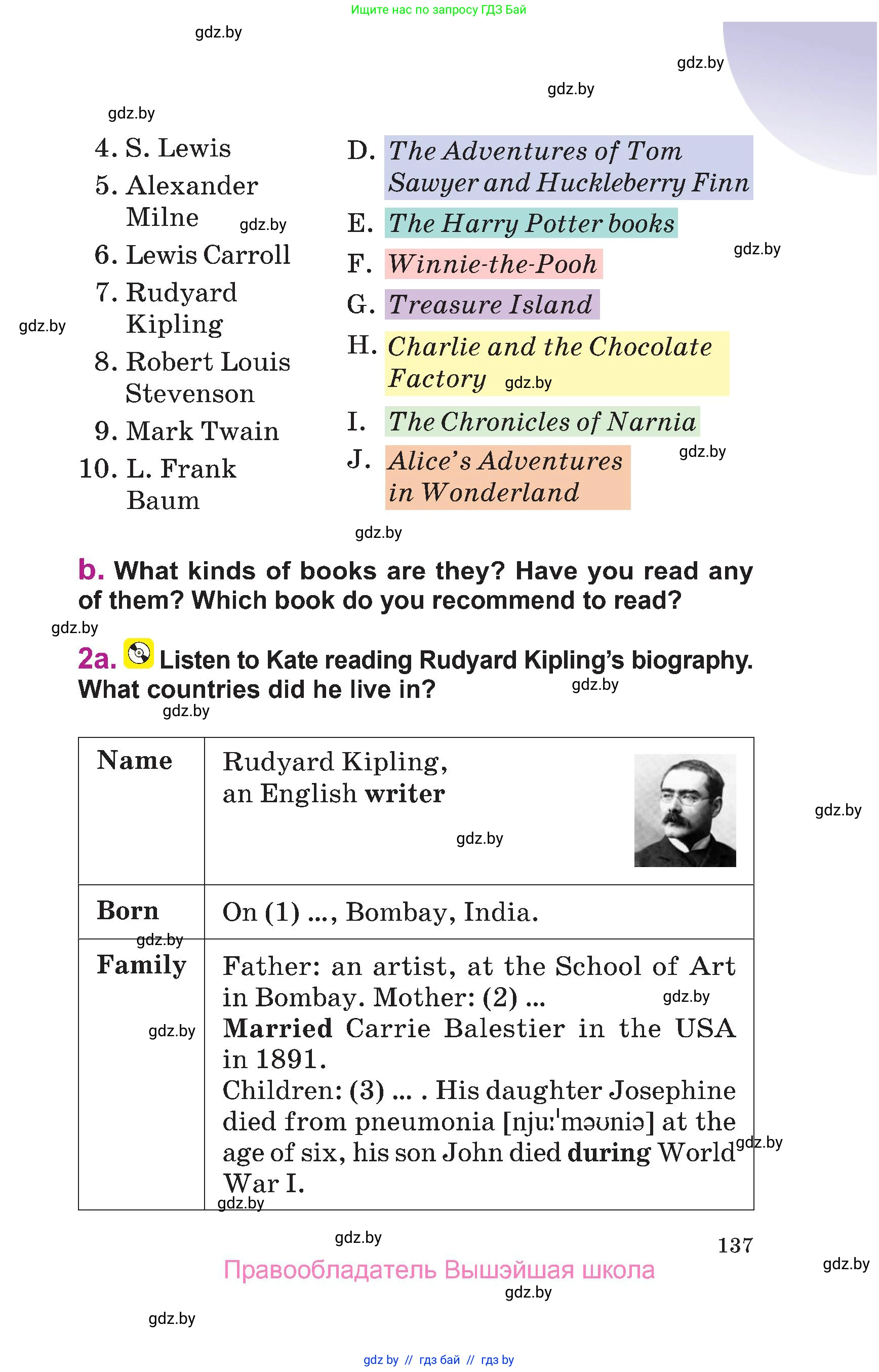 Английский язык (english), 6 класс Учебник, авторы: Демченко Наталья Валентиновна, Севрюкова Татьяна Юрьевна, Юхнель Наталья Валентиновна, Наумова Елена Георгиевна, Рыбалко О Н, Манешина А В, Маслёнченко Н А, издательство Вышэйшая школа, Минск, 2018, красного цвета, Часть 2, страница 137