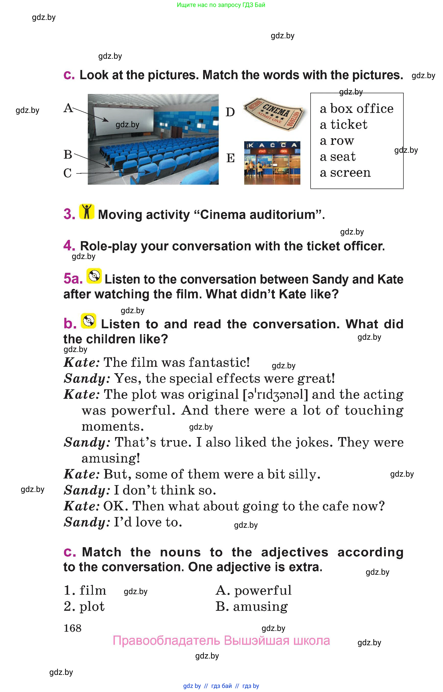 Английский язык (english), 6 класс Учебник, авторы: Демченко Наталья Валентиновна, Севрюкова Татьяна Юрьевна, Юхнель Наталья Валентиновна, Наумова Елена Георгиевна, Рыбалко О Н, Манешина А В, Маслёнченко Н А, издательство Вышэйшая школа, Минск, 2018, красного цвета, Часть 2, страница 168