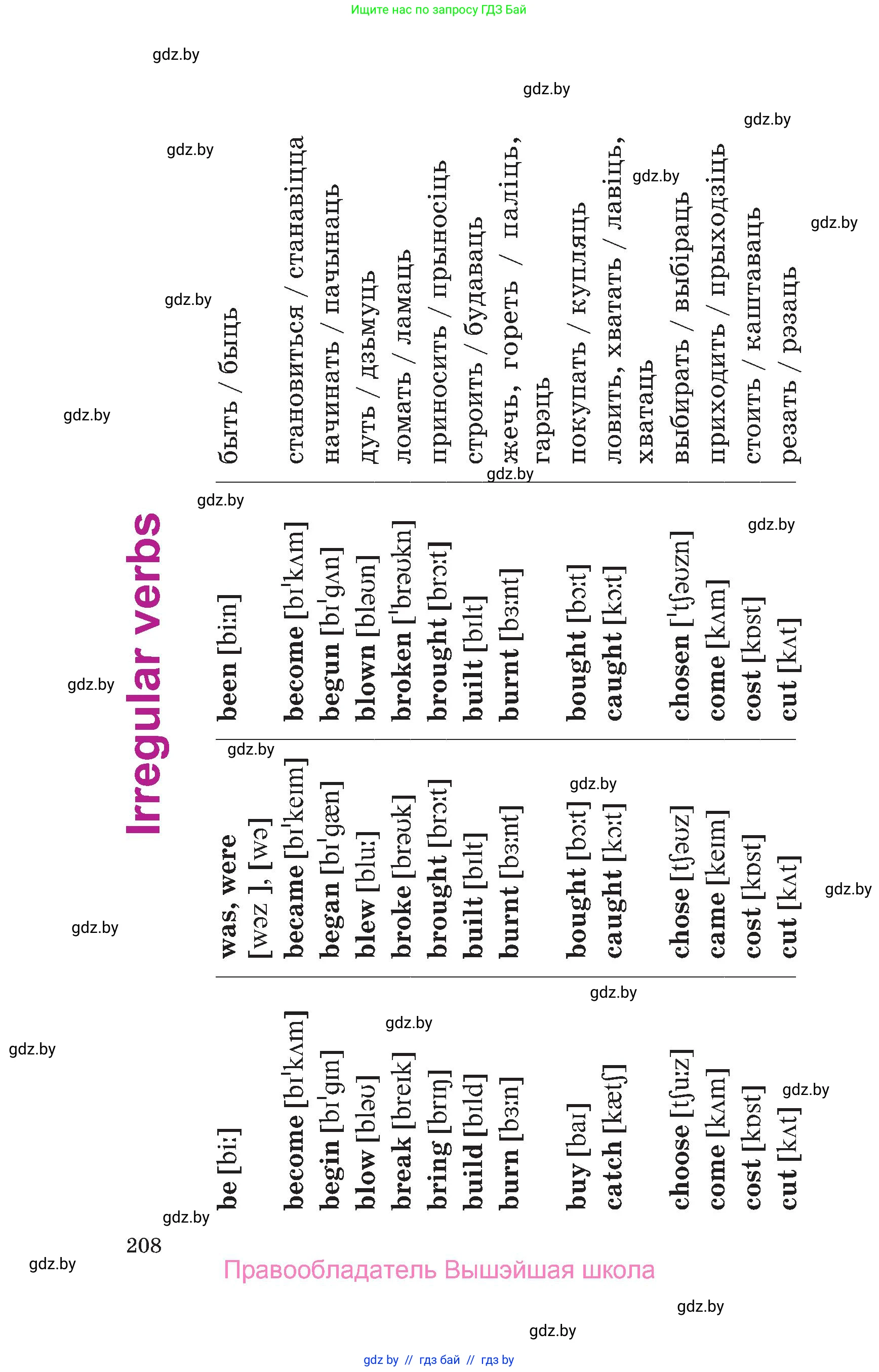 Английский язык (english), 6 класс Учебник, авторы: Демченко Наталья Валентиновна, Севрюкова Татьяна Юрьевна, Юхнель Наталья Валентиновна, Наумова Елена Георгиевна, Рыбалко О Н, Манешина А В, Маслёнченко Н А, издательство Вышэйшая школа, Минск, 2018, красного цвета, страница 208