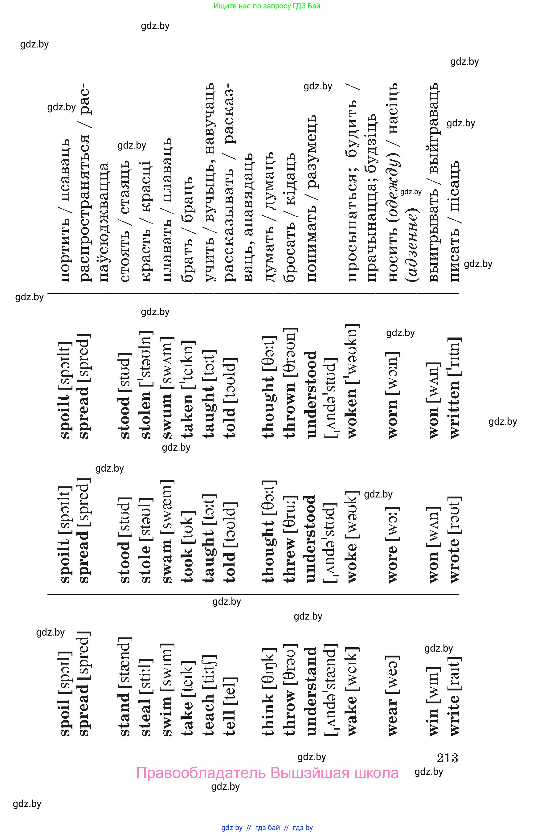 Английский язык (english), 6 класс Учебник, авторы: Демченко Наталья Валентиновна, Севрюкова Татьяна Юрьевна, Юхнель Наталья Валентиновна, Наумова Елена Георгиевна, Рыбалко О Н, Манешина А В, Маслёнченко Н А, издательство Вышэйшая школа, Минск, 2018, красного цвета, страница 213