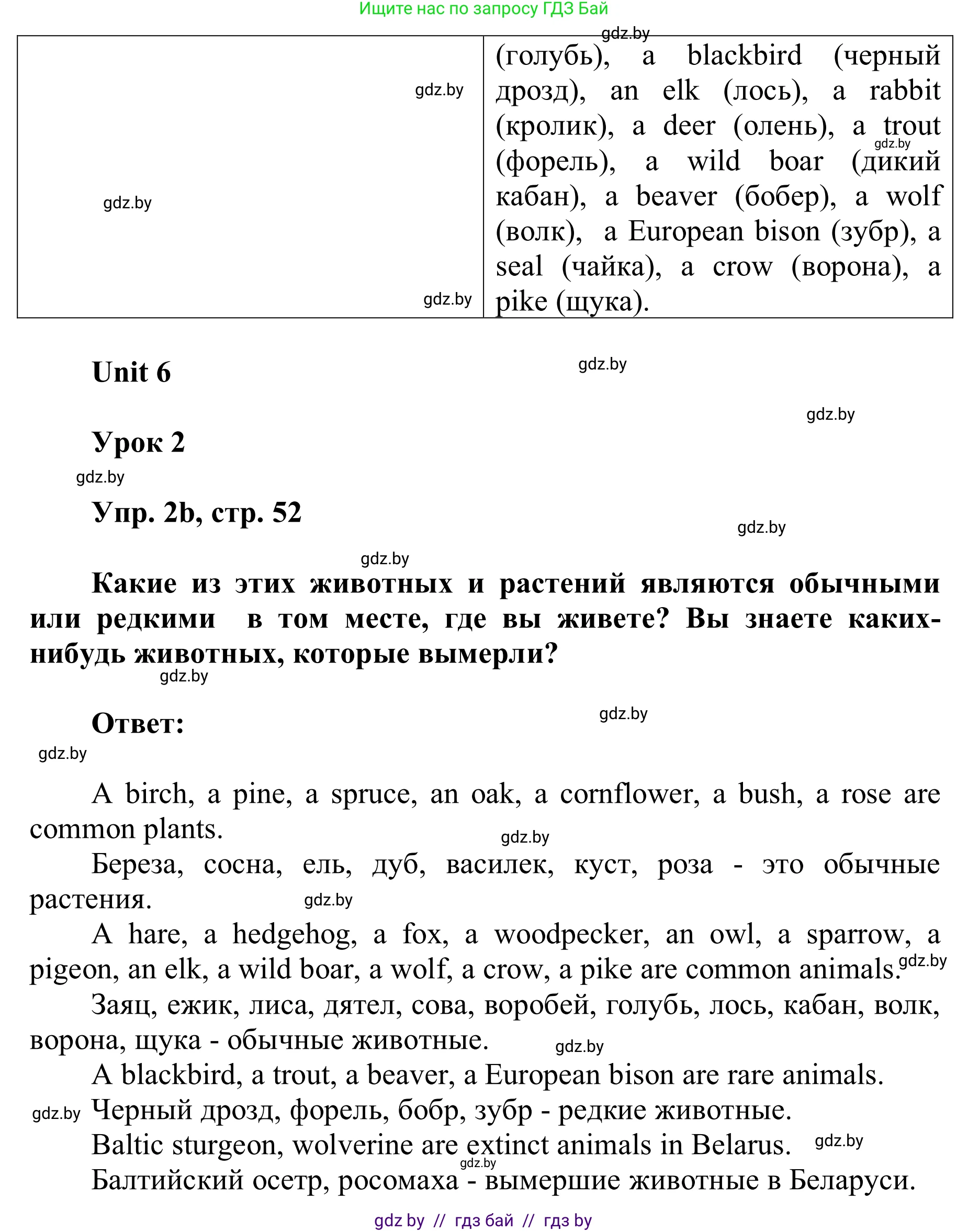 Английский язык (english), 6 класс Учебник, авторы: Демченко Наталья Валентиновна, Севрюкова Татьяна Юрьевна, Юхнель Наталья Валентиновна, Наумова Елена Георгиевна, Рыбалко О Н, Манешина А В, Маслёнченко Н А, издательство Вышэйшая школа, Минск, 2018, красного цвета, Часть 2, страница 52, номер 2, Решение (продолжение 2)