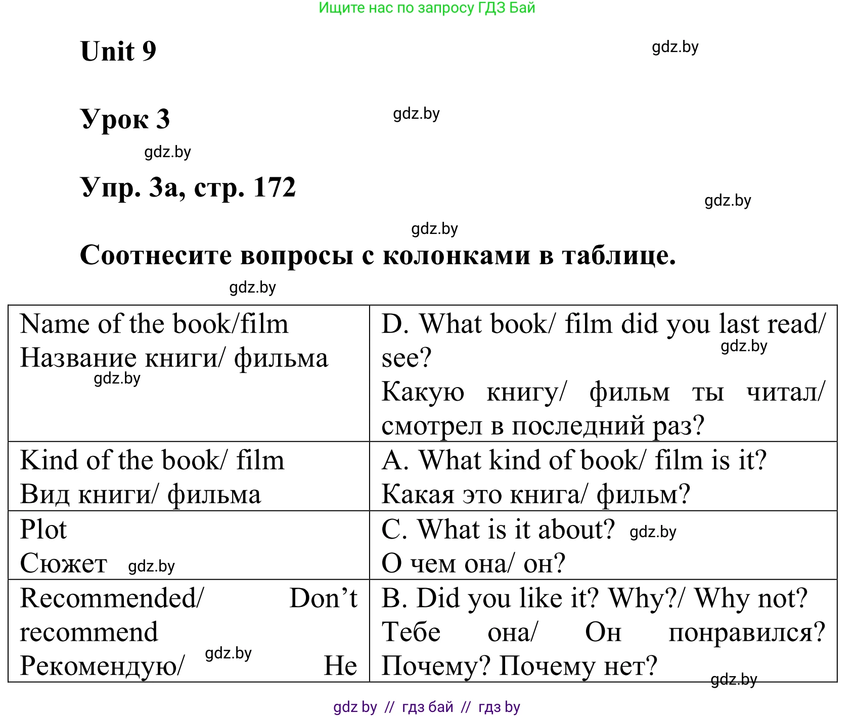 Английский язык (english), 6 класс Учебник, авторы: Демченко Наталья Валентиновна, Севрюкова Татьяна Юрьевна, Юхнель Наталья Валентиновна, Наумова Елена Георгиевна, Рыбалко О Н, Манешина А В, Маслёнченко Н А, издательство Вышэйшая школа, Минск, 2018, красного цвета, Часть 2, страница 172, номер 3, Решение