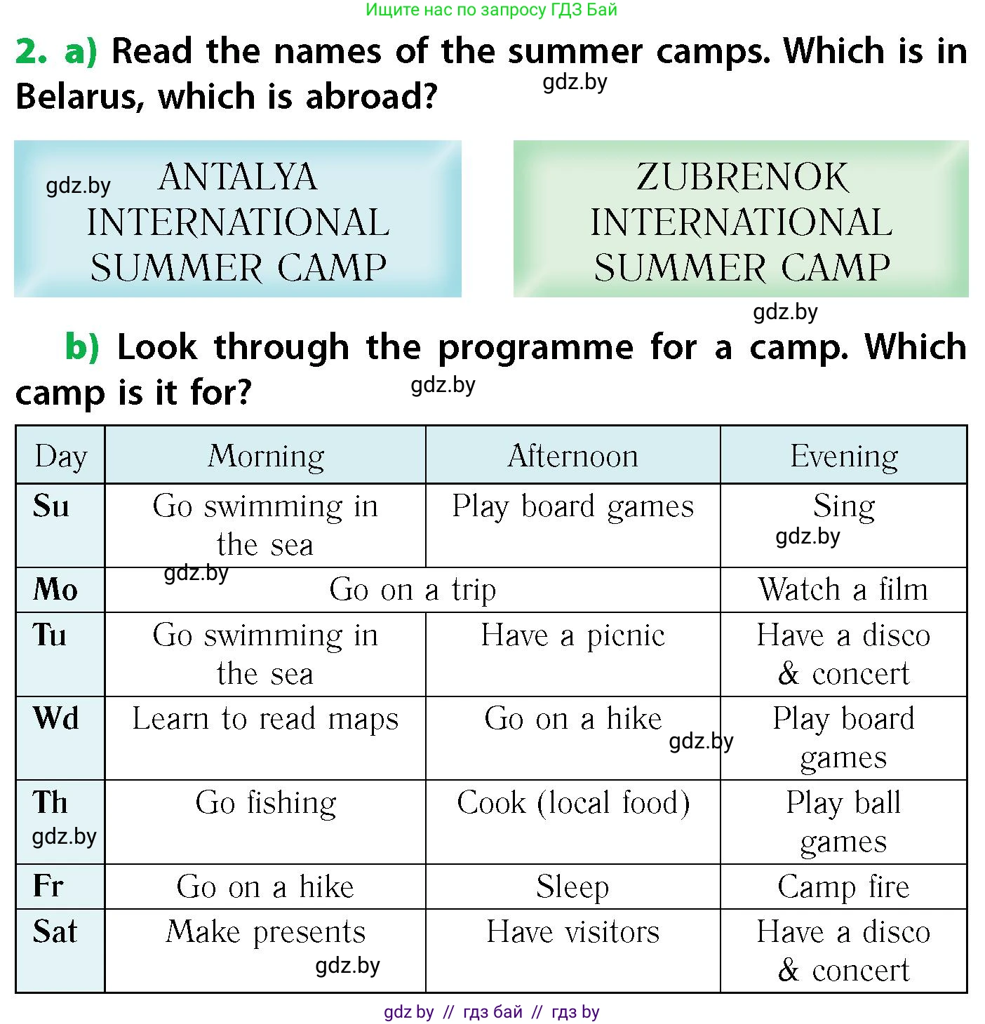 Английский язык (english), 6 класс Учебник, авторы: Юхнель Наталья Валентиновна, Наумова Елена Георгиевна, Малиновская Елена Александровна, издательство Адукацыя i выхаванне, Минск, 2021, страница 10, номер 2, Условие