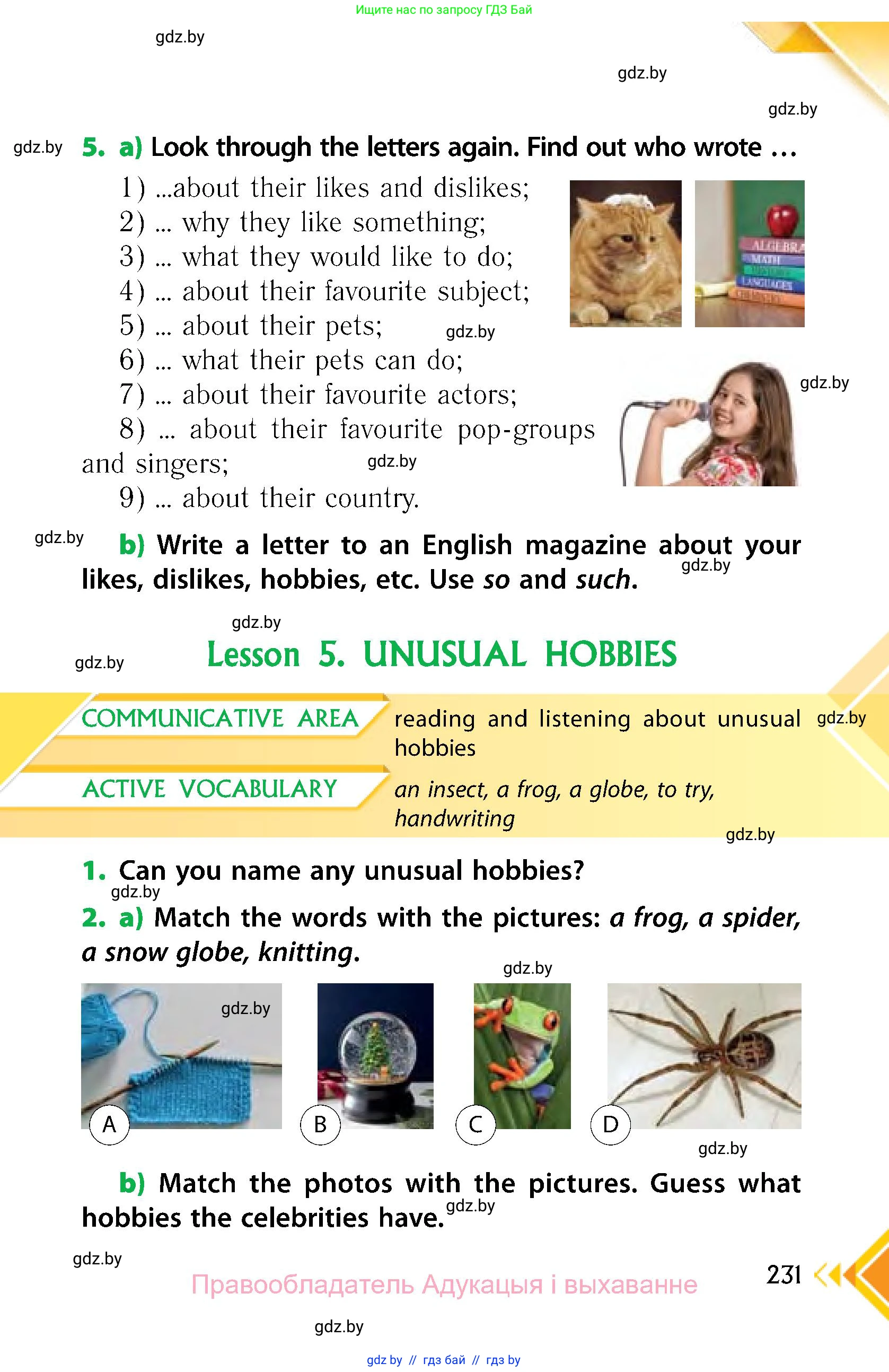 Английский язык (english), 6 класс Учебник, авторы: Юхнель Наталья Валентиновна, Наумова Елена Георгиевна, Малиновская Елена Александровна, издательство Адукацыя i выхаванне, Минск, 2021, страница 231