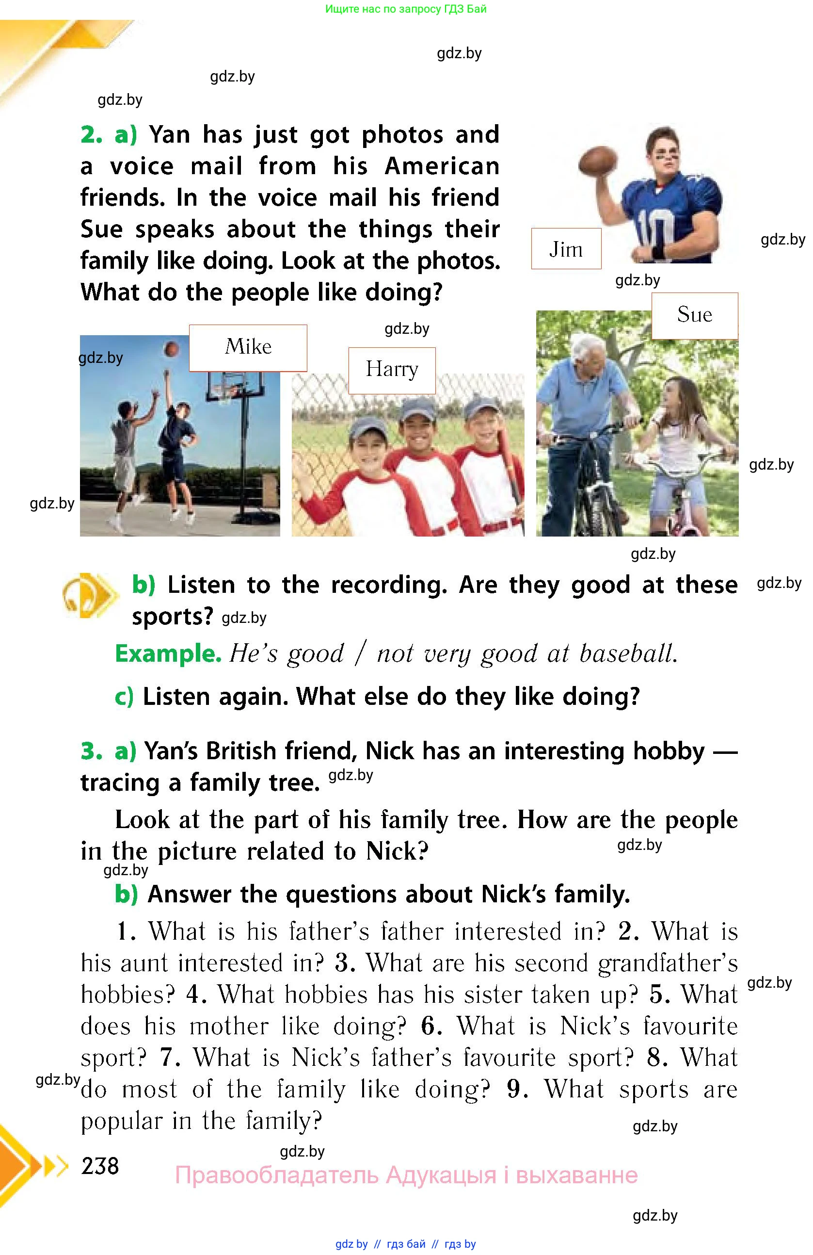 Английский язык (english), 6 класс Учебник, авторы: Юхнель Наталья Валентиновна, Наумова Елена Георгиевна, Малиновская Елена Александровна, издательство Адукацыя i выхаванне, Минск, 2021, страница 238