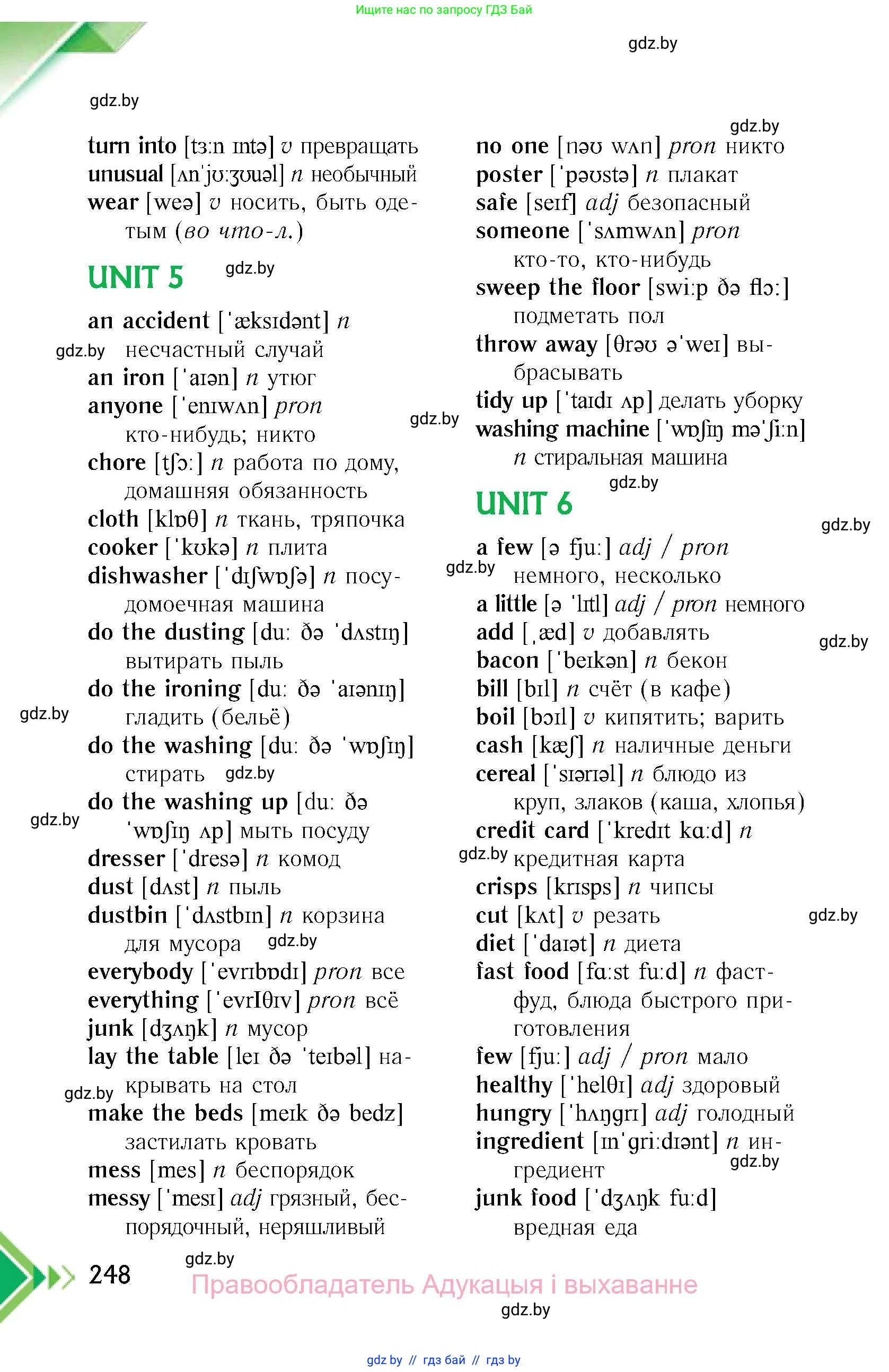 Английский язык (english), 6 класс Учебник, авторы: Юхнель Наталья Валентиновна, Наумова Елена Георгиевна, Малиновская Елена Александровна, издательство Адукацыя i выхаванне, Минск, 2021, страница 248
