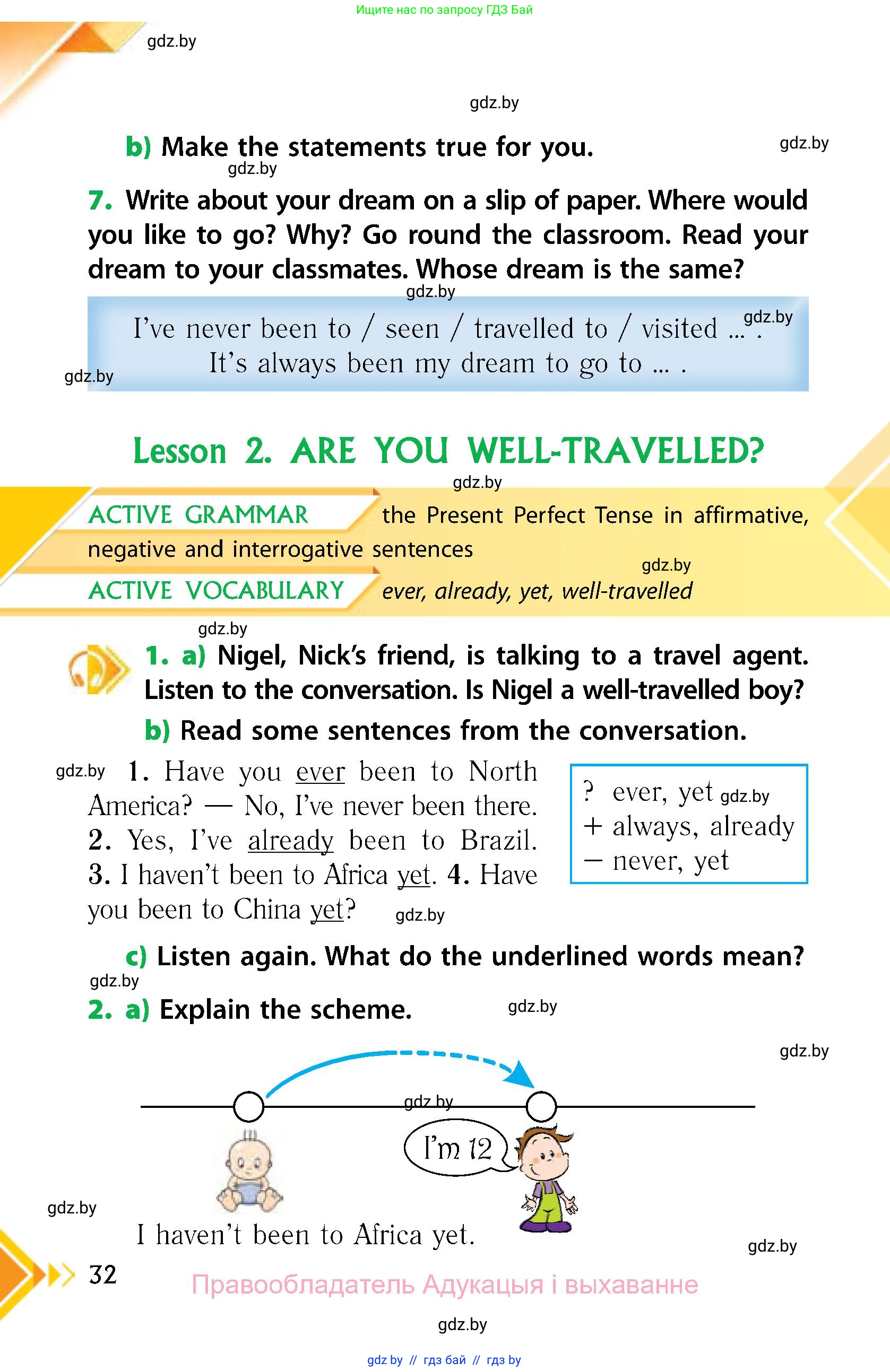 Английский язык (english), 6 класс Учебник, авторы: Юхнель Наталья Валентиновна, Наумова Елена Георгиевна, Малиновская Елена Александровна, издательство Адукацыя i выхаванне, Минск, 2021, страница 32