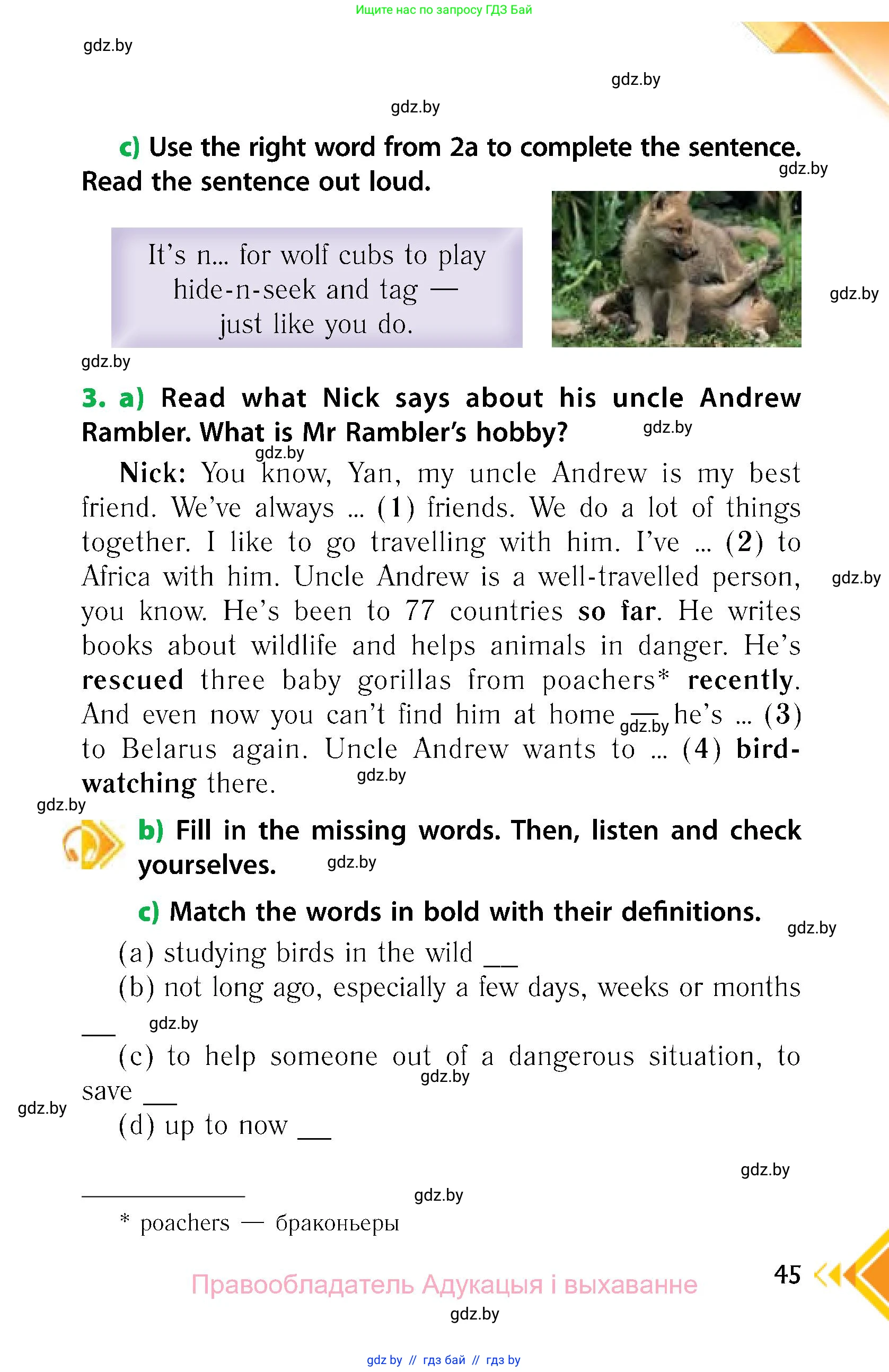 Английский язык (english), 6 класс Учебник, авторы: Юхнель Наталья Валентиновна, Наумова Елена Георгиевна, Малиновская Елена Александровна, издательство Адукацыя i выхаванне, Минск, 2021, страница 45