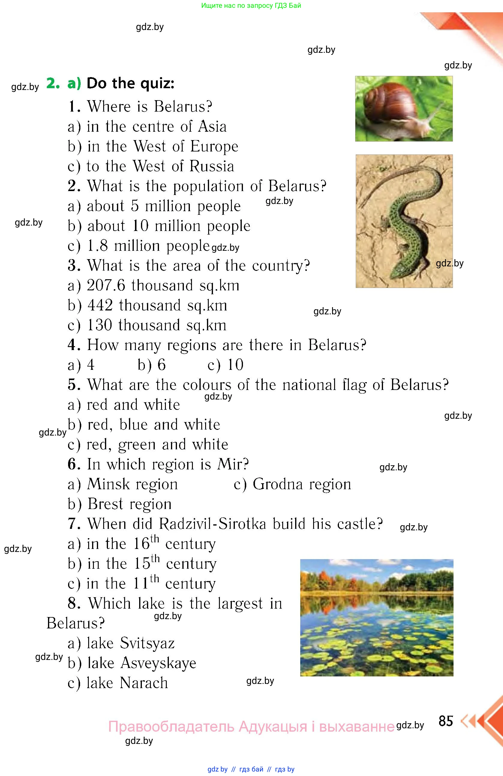 Английский язык (english), 6 класс Учебник, авторы: Юхнель Наталья Валентиновна, Наумова Елена Георгиевна, Малиновская Елена Александровна, издательство Адукацыя i выхаванне, Минск, 2021, страница 85