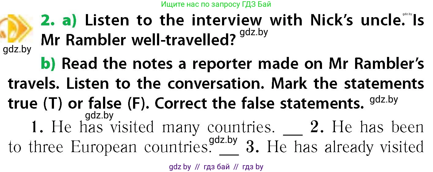 Английский язык (english), 6 класс Учебник, авторы: Юхнель Наталья Валентиновна, Наумова Елена Георгиевна, Малиновская Елена Александровна, издательство Адукацыя i выхаванне, Минск, 2021, страница 35, номер 2, Условие