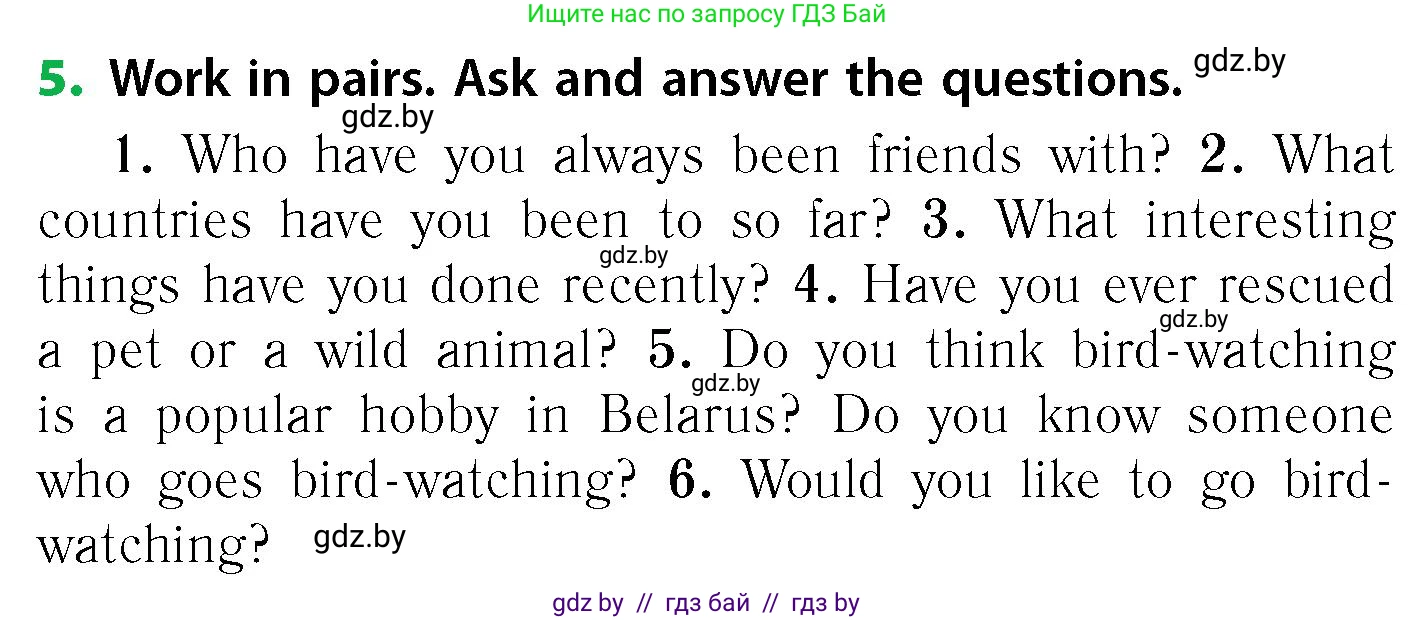Английский язык (english), 6 класс Учебник, авторы: Юхнель Наталья Валентиновна, Наумова Елена Георгиевна, Малиновская Елена Александровна, издательство Адукацыя i выхаванне, Минск, 2021, страница 46, номер 5, Условие