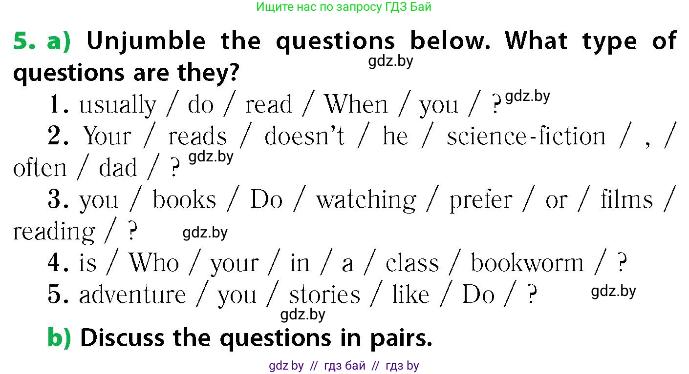 Английский язык (english), 6 класс Учебник, авторы: Юхнель Наталья Валентиновна, Наумова Елена Георгиевна, Малиновская Елена Александровна, издательство Адукацыя i выхаванне, Минск, 2021, страница 201, номер 5, Условие