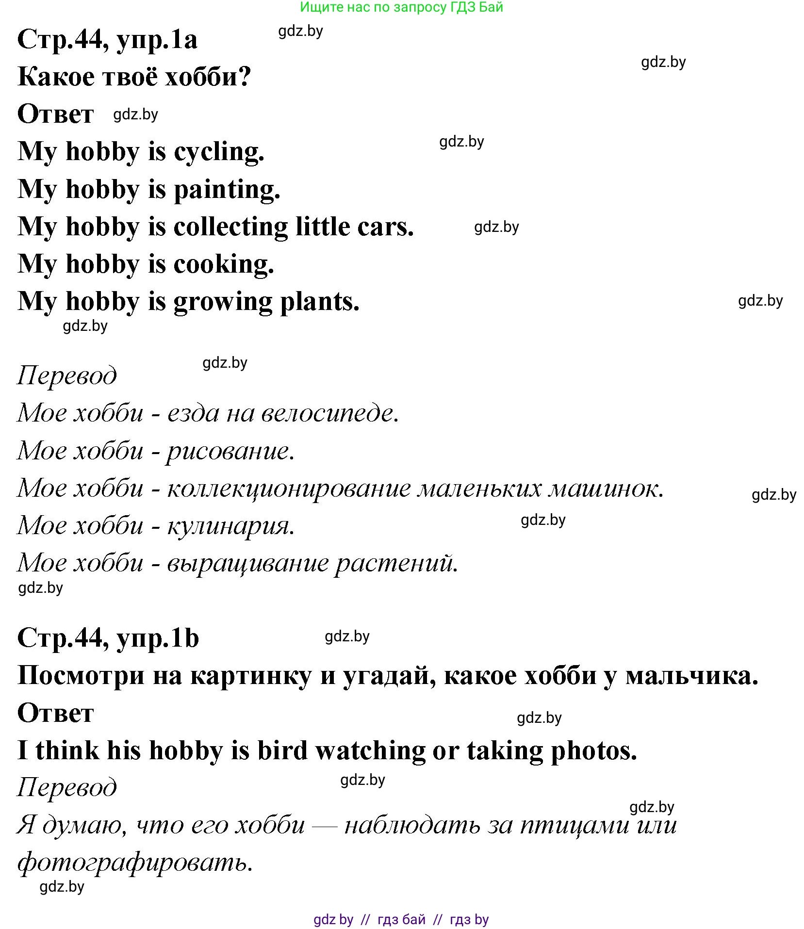 Английский язык (english), 6 класс Учебник, авторы: Юхнель Наталья Валентиновна, Наумова Елена Георгиевна, Малиновская Елена Александровна, издательство Адукацыя i выхаванне, Минск, 2021, страница 44, номер 1, Решение