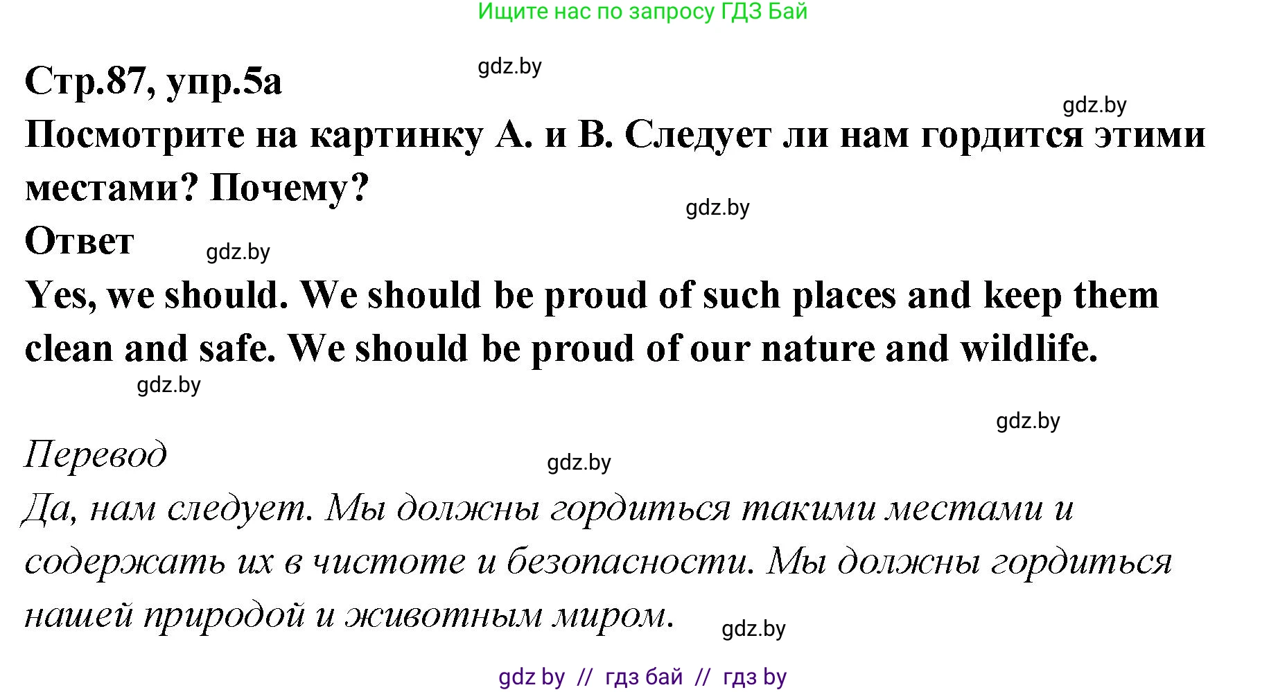 Английский язык (english), 6 класс Учебник, авторы: Юхнель Наталья Валентиновна, Наумова Елена Георгиевна, Малиновская Елена Александровна, издательство Адукацыя i выхаванне, Минск, 2021, страница 87, номер 5, Решение