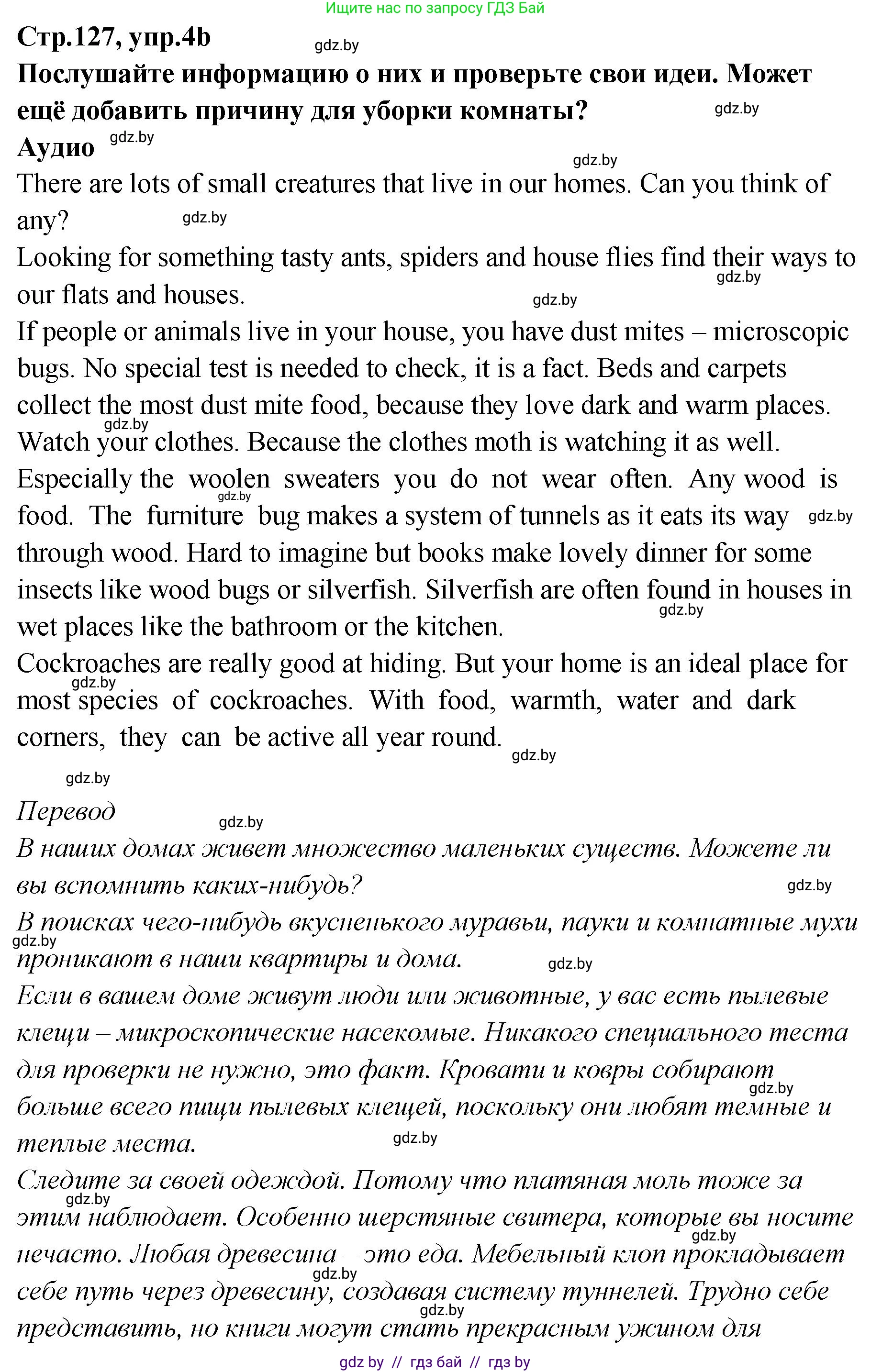 Английский язык (english), 6 класс Учебник, авторы: Юхнель Наталья Валентиновна, Наумова Елена Георгиевна, Малиновская Елена Александровна, издательство Адукацыя i выхаванне, Минск, 2021, страница 127, номер 4, Решение (продолжение 2)