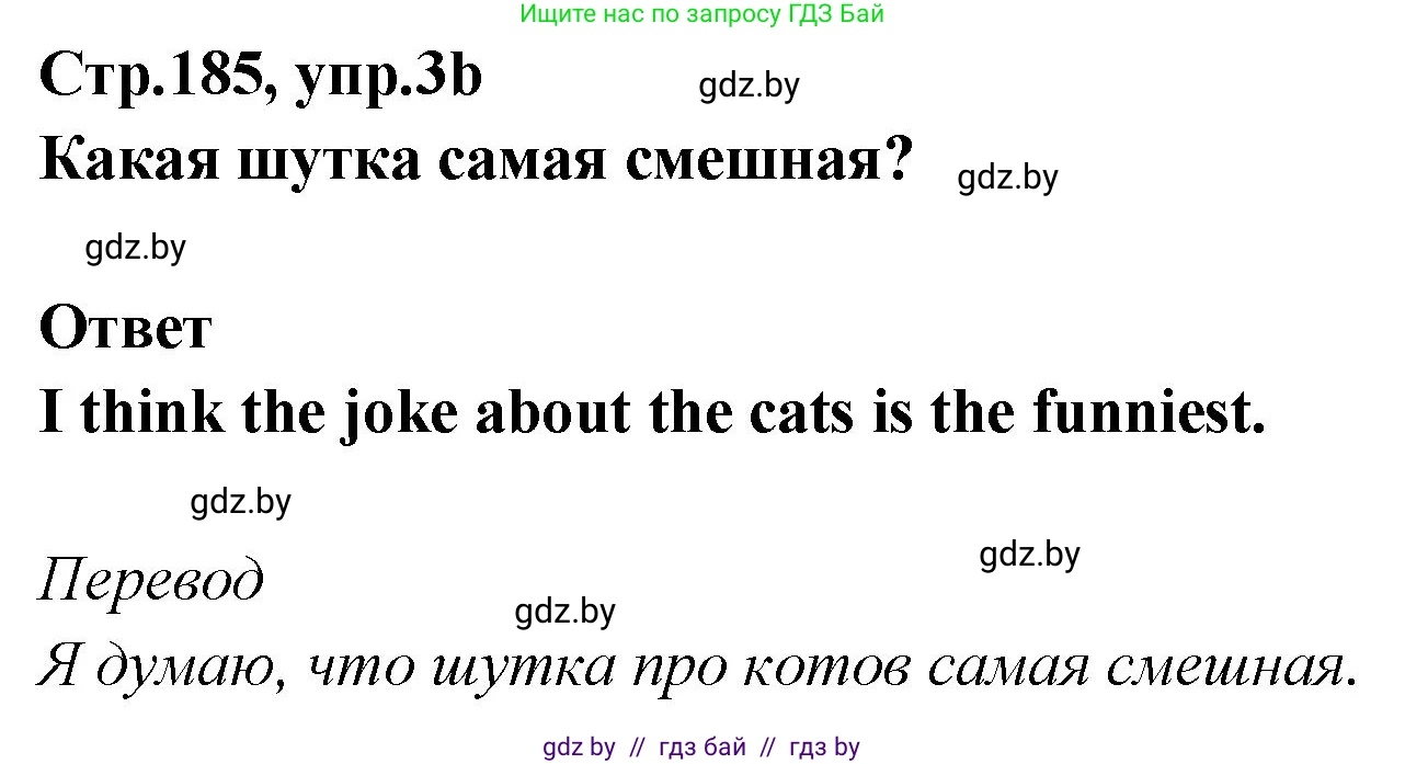 Английский язык (english), 6 класс Учебник, авторы: Юхнель Наталья Валентиновна, Наумова Елена Георгиевна, Малиновская Елена Александровна, издательство Адукацыя i выхаванне, Минск, 2021, страница 185, номер 3, Решение (продолжение 2)