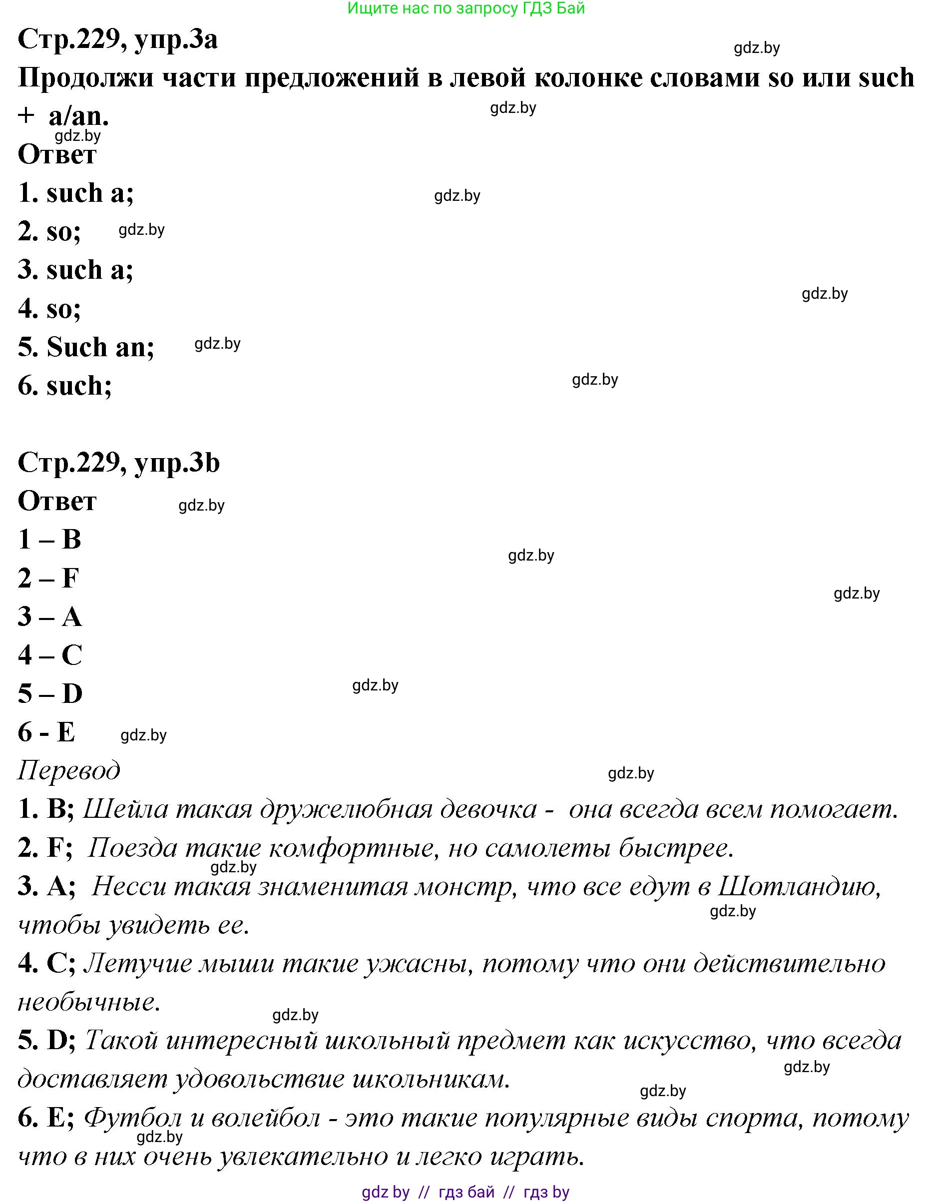 Английский язык (english), 6 класс Учебник, авторы: Юхнель Наталья Валентиновна, Наумова Елена Георгиевна, Малиновская Елена Александровна, издательство Адукацыя i выхаванне, Минск, 2021, страница 229, номер 3, Решение