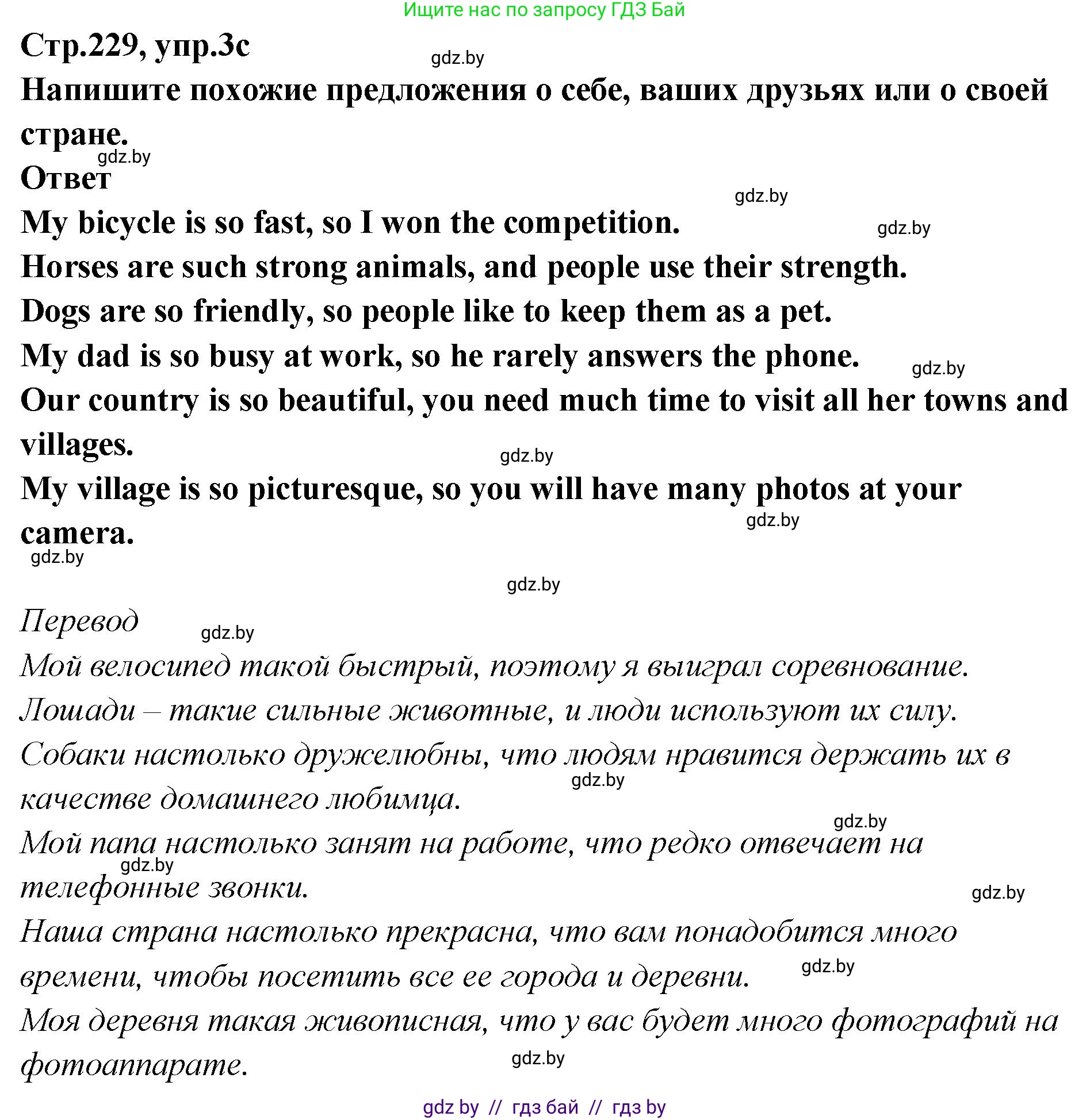 Английский язык (english), 6 класс Учебник, авторы: Юхнель Наталья Валентиновна, Наумова Елена Георгиевна, Малиновская Елена Александровна, издательство Адукацыя i выхаванне, Минск, 2021, страница 229, номер 3, Решение (продолжение 2)