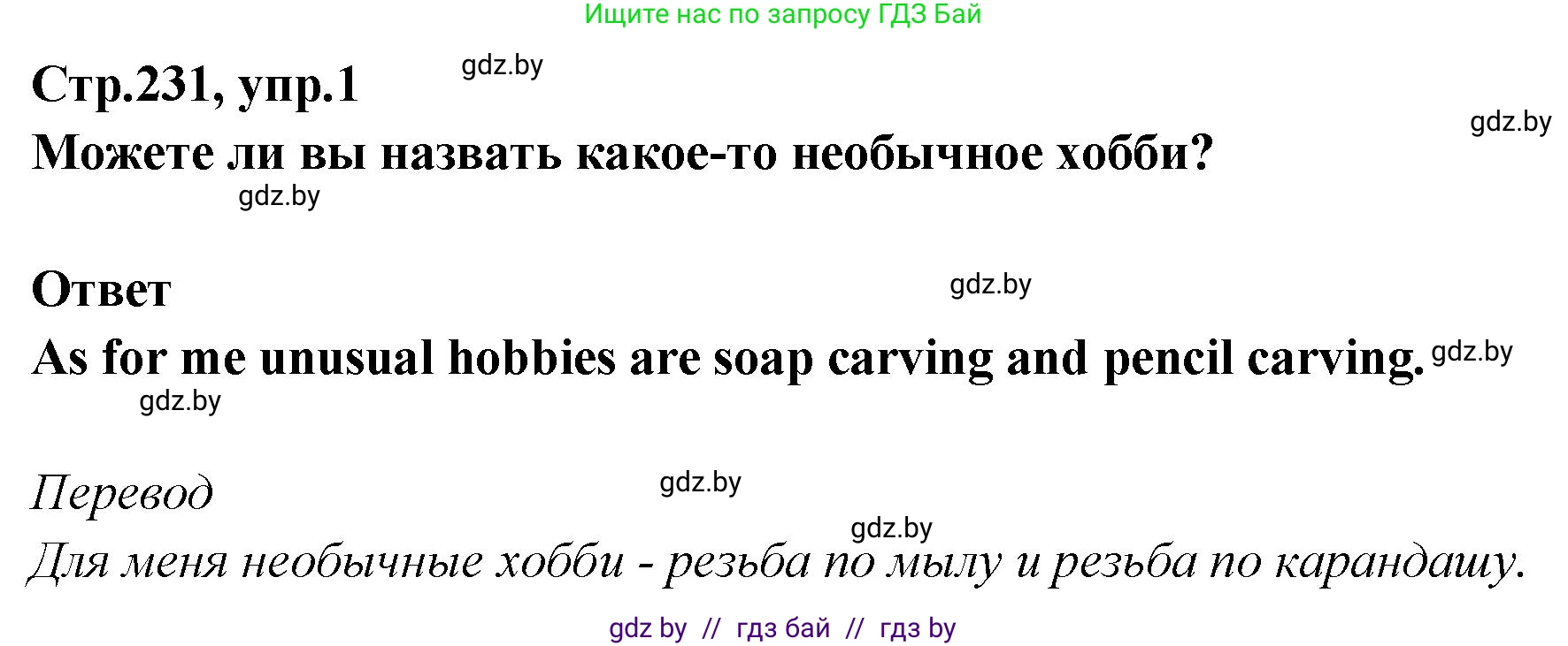 Английский язык (english), 6 класс Учебник, авторы: Юхнель Наталья Валентиновна, Наумова Елена Георгиевна, Малиновская Елена Александровна, издательство Адукацыя i выхаванне, Минск, 2021, страница 231, номер 1, Решение