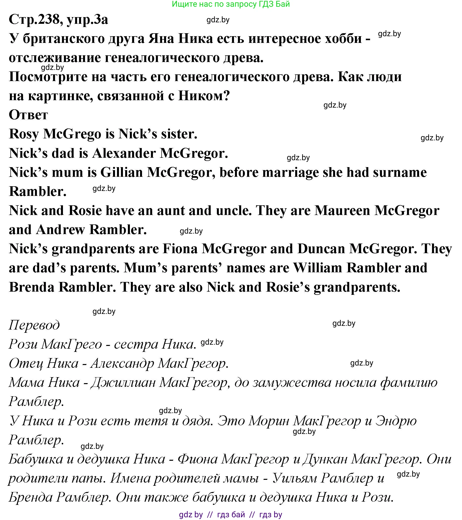 Английский язык (english), 6 класс Учебник, авторы: Юхнель Наталья Валентиновна, Наумова Елена Георгиевна, Малиновская Елена Александровна, издательство Адукацыя i выхаванне, Минск, 2021, страница 238, номер 3, Решение