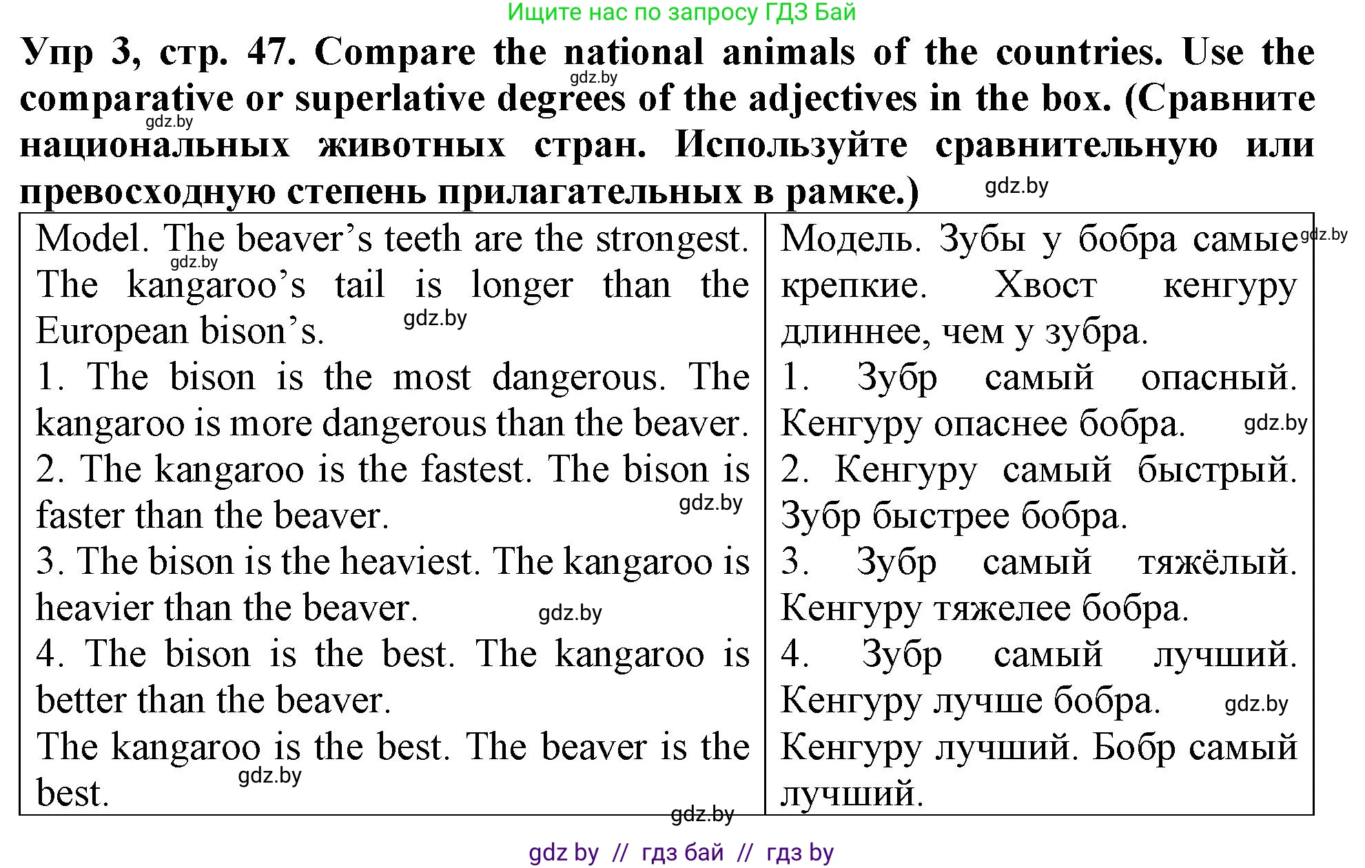 Английский язык (english), 6 класс Тетрадь по грамматике (grammar), авторы: Севрюкова Татьяна Юрьевна, Юхнель Наталья Валентиновна, Бушуева Эдите Владиславовна, издательство Аверсэв, Минск, 2022, зелёного цвета, страница 47, номер 3, Решение
