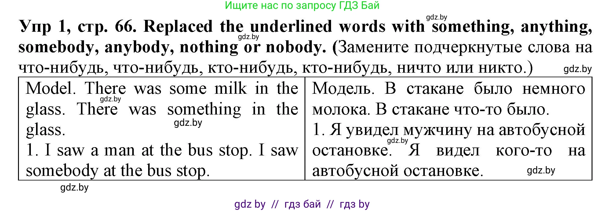Английский язык (english), 6 класс Тетрадь по грамматике (grammar), авторы: Севрюкова Татьяна Юрьевна, Юхнель Наталья Валентиновна, Бушуева Эдите Владиславовна, издательство Аверсэв, Минск, 2022, зелёного цвета, страница 66, номер 1, Решение