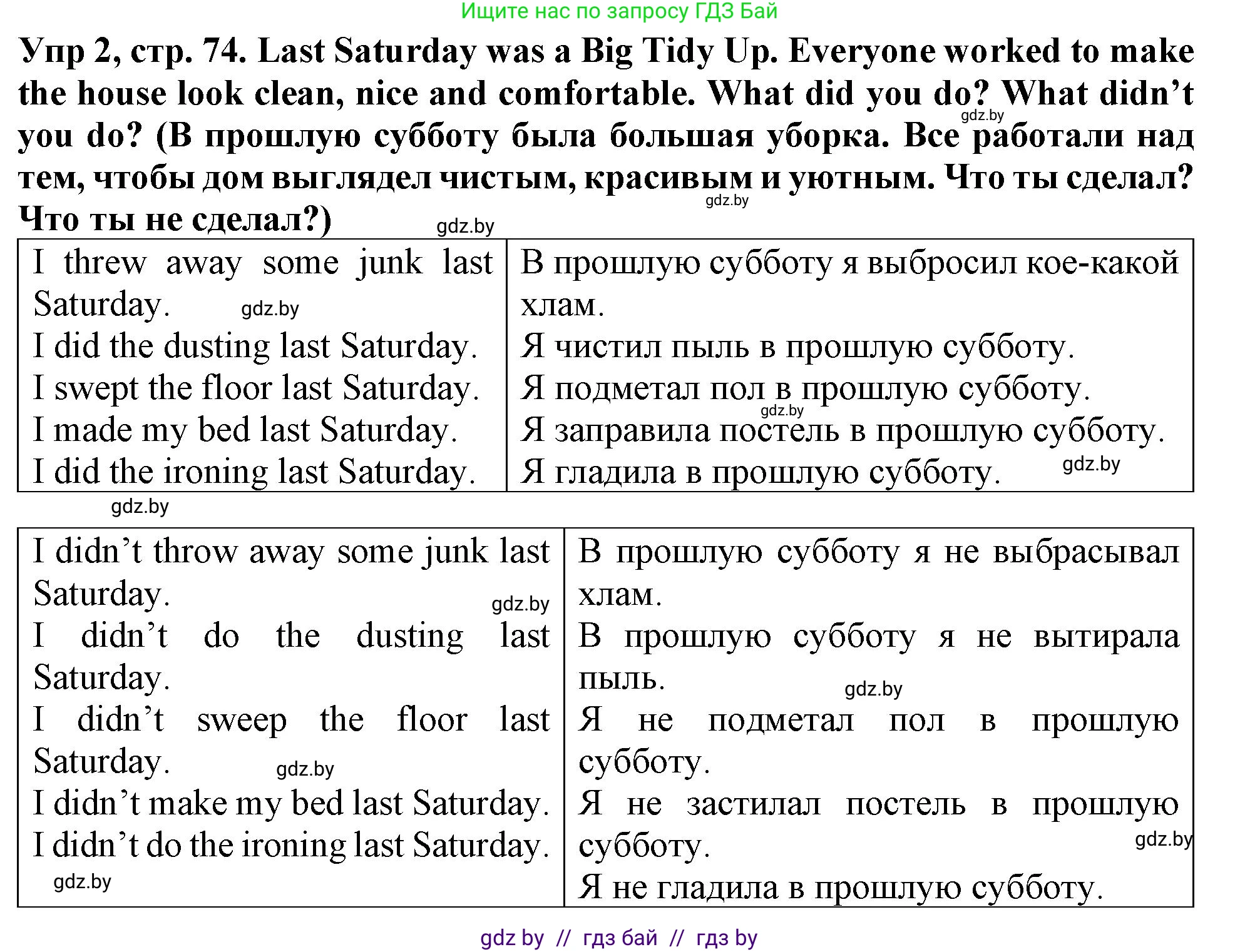 Английский язык (english), 6 класс Тетрадь по грамматике (grammar), авторы: Севрюкова Татьяна Юрьевна, Юхнель Наталья Валентиновна, Бушуева Эдите Владиславовна, издательство Аверсэв, Минск, 2022, зелёного цвета, страница 74, номер 2, Решение