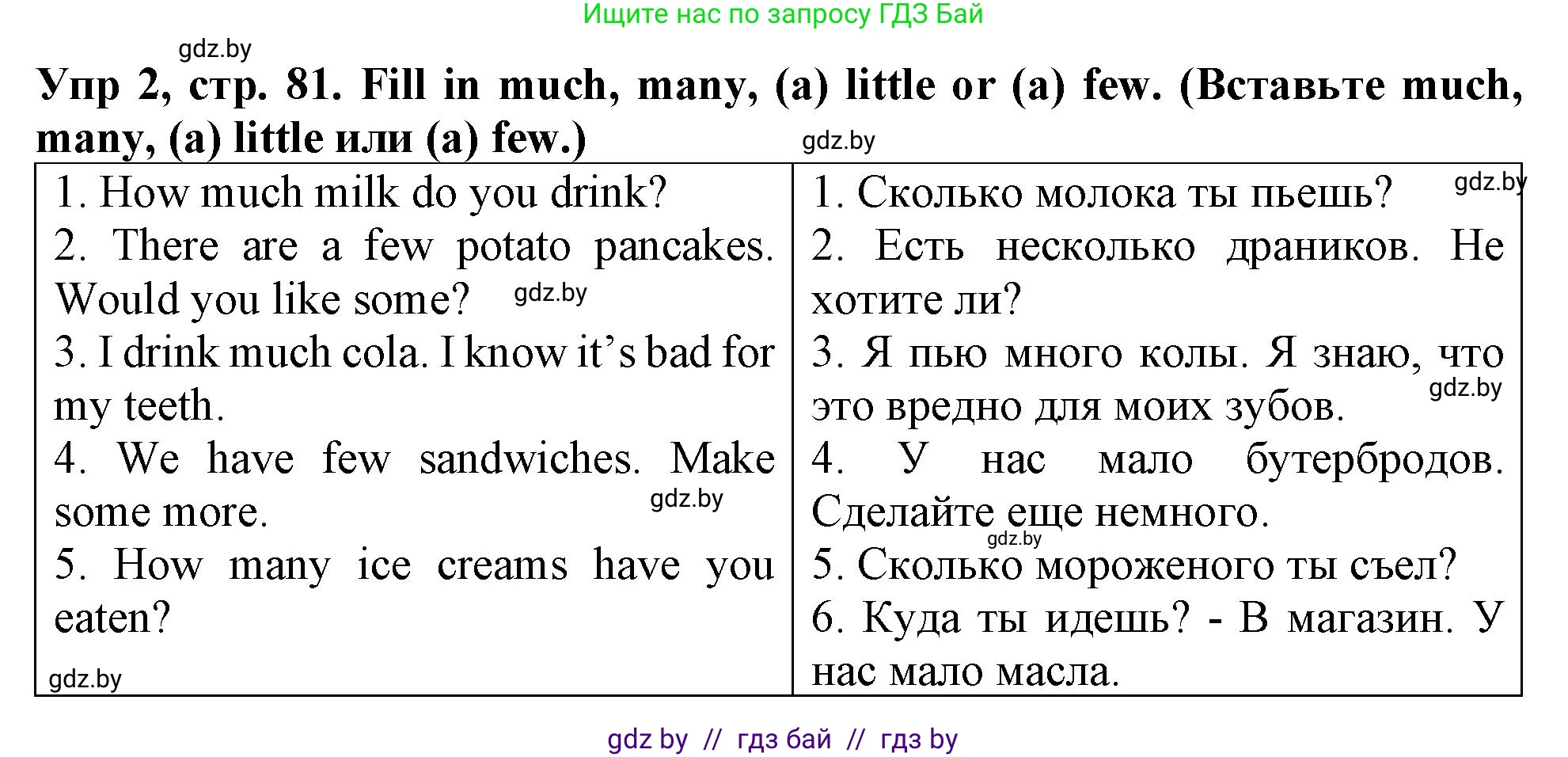 Английский язык (english), 6 класс Тетрадь по грамматике (grammar), авторы: Севрюкова Татьяна Юрьевна, Юхнель Наталья Валентиновна, Бушуева Эдите Владиславовна, издательство Аверсэв, Минск, 2022, зелёного цвета, страница 81, номер 2, Решение