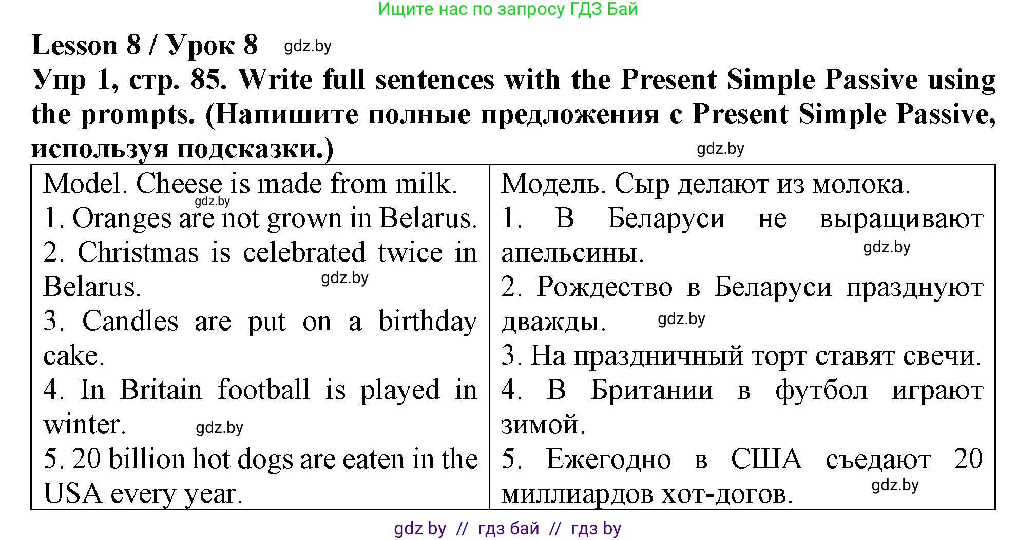 Английский язык (english), 6 класс Тетрадь по грамматике (grammar), авторы: Севрюкова Татьяна Юрьевна, Юхнель Наталья Валентиновна, Бушуева Эдите Владиславовна, издательство Аверсэв, Минск, 2022, зелёного цвета, страница 85, номер 1, Решение