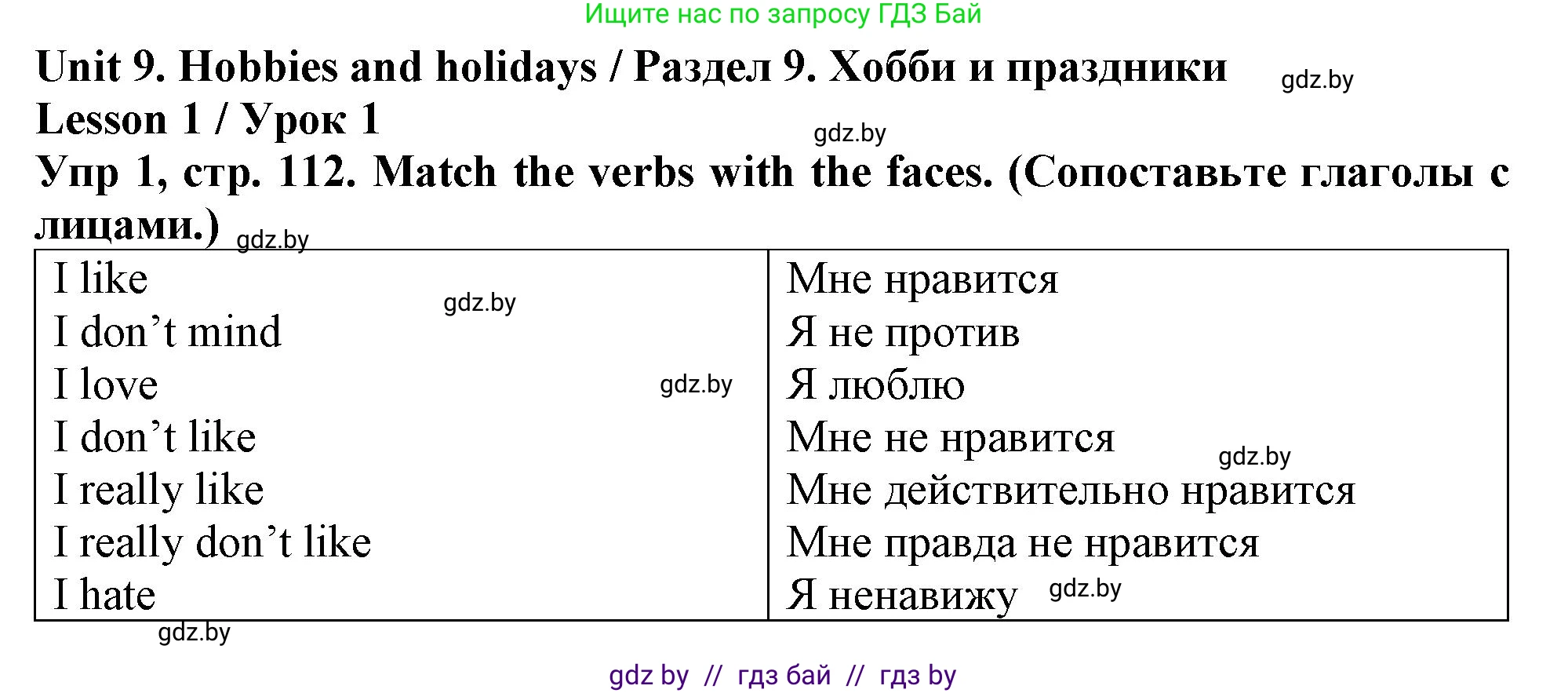 Английский язык (english), 6 класс Тетрадь по грамматике (grammar), авторы: Севрюкова Татьяна Юрьевна, Юхнель Наталья Валентиновна, Бушуева Эдите Владиславовна, издательство Аверсэв, Минск, 2022, зелёного цвета, страница 112, номер 1, Решение