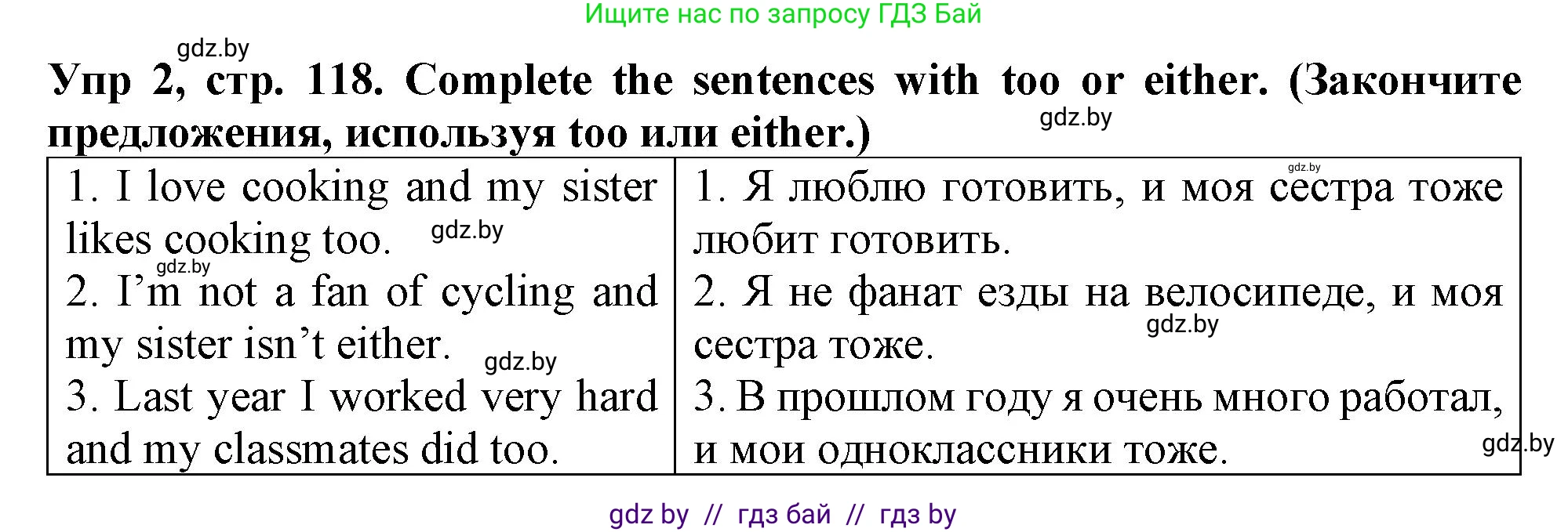 Английский язык (english), 6 класс Тетрадь по грамматике (grammar), авторы: Севрюкова Татьяна Юрьевна, Юхнель Наталья Валентиновна, Бушуева Эдите Владиславовна, издательство Аверсэв, Минск, 2022, зелёного цвета, страница 118, номер 2, Решение