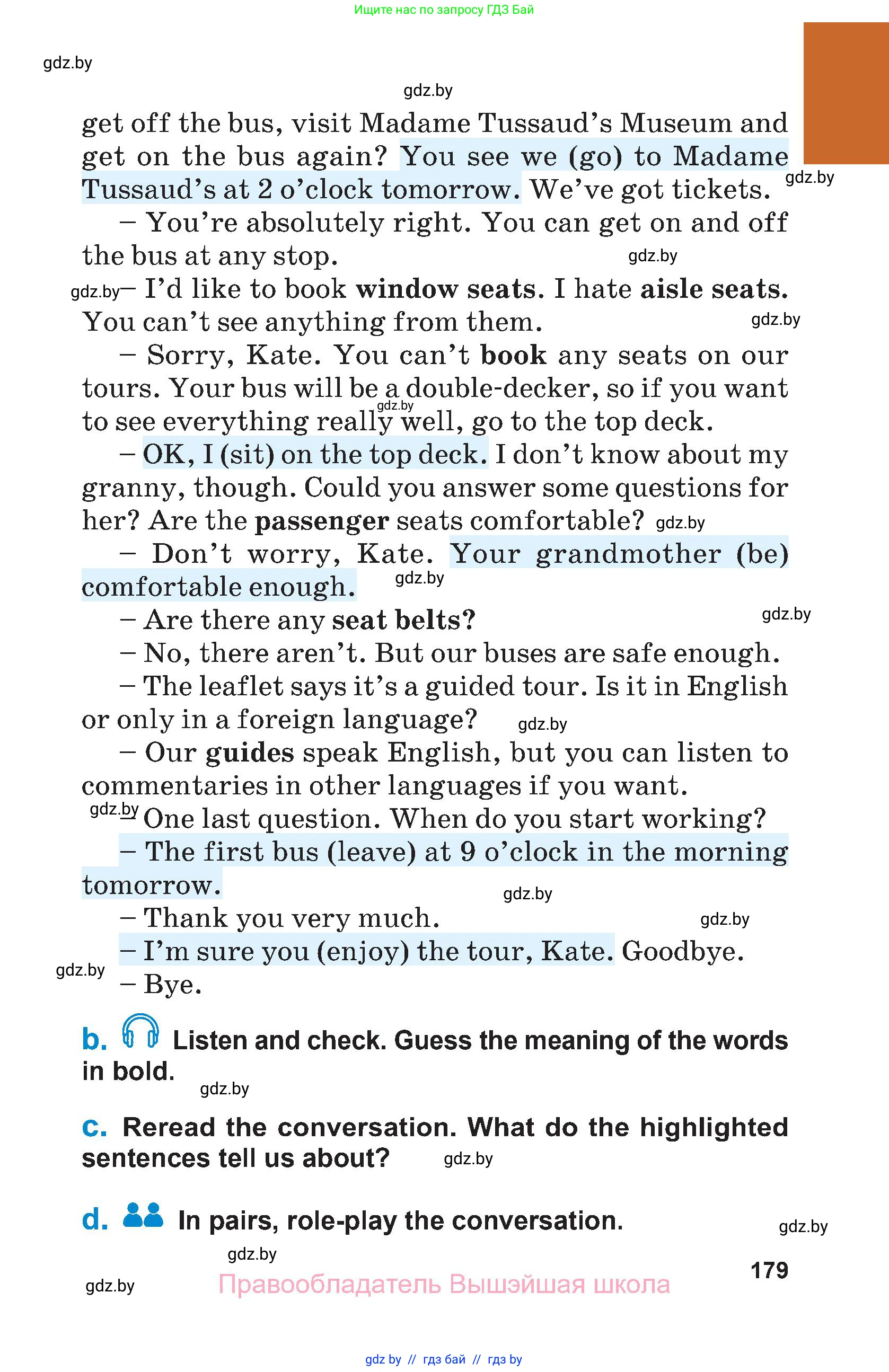 Английский язык (english), 7 класс Учебник (Student's book), авторы: Юхнель Наталья Валентиновна, Демченко Наталья Валентиновна, Наумова Елена Георгиевна, Романчук Вероника Романовна, издательство Вышэйшая школа, Минск, 2023, страница 179