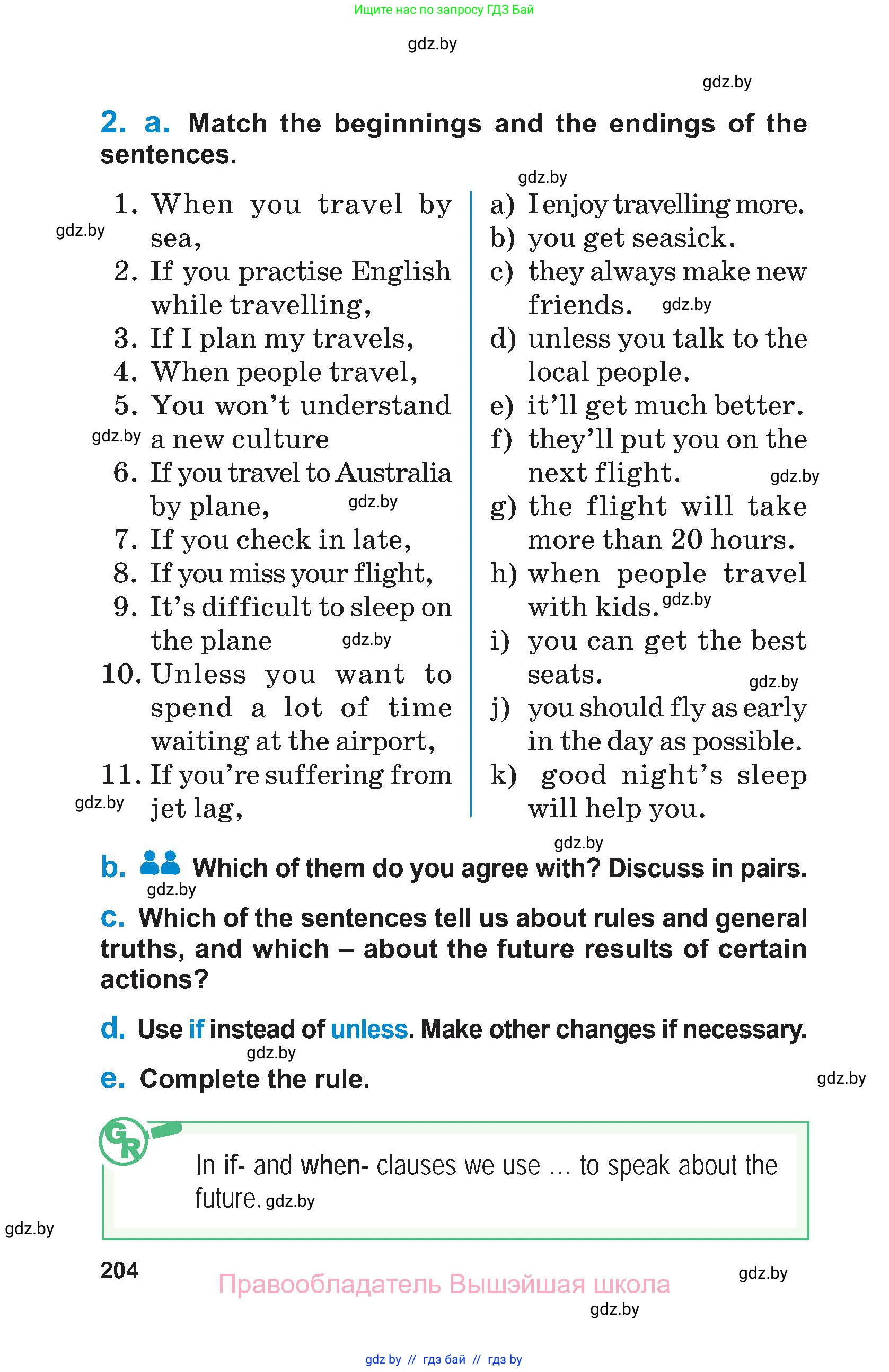 Английский язык (english), 7 класс Учебник (Student's book), авторы: Юхнель Наталья Валентиновна, Демченко Наталья Валентиновна, Наумова Елена Георгиевна, Романчук Вероника Романовна, издательство Вышэйшая школа, Минск, 2023, страница 204