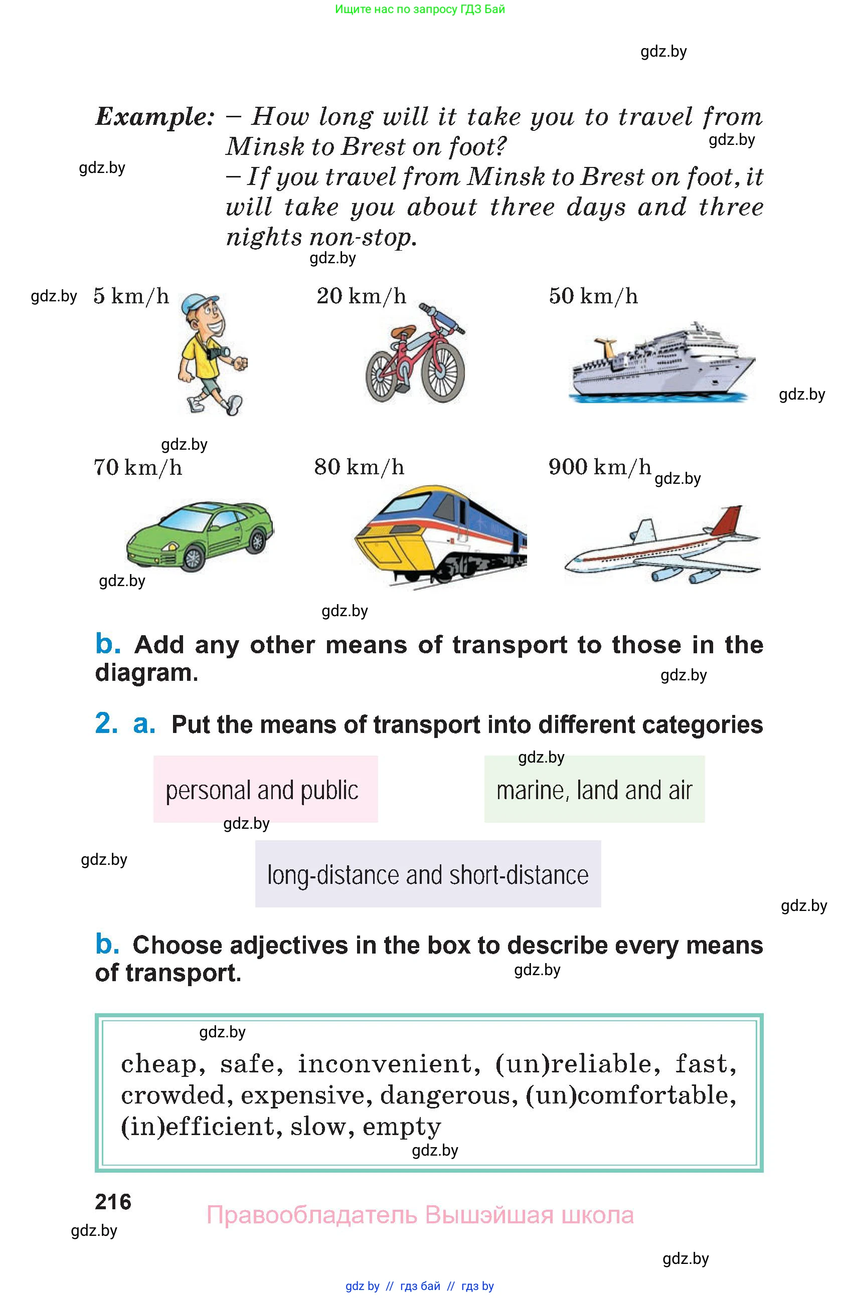 Английский язык (english), 7 класс Учебник (Student's book), авторы: Юхнель Наталья Валентиновна, Демченко Наталья Валентиновна, Наумова Елена Георгиевна, Романчук Вероника Романовна, издательство Вышэйшая школа, Минск, 2023, страница 216