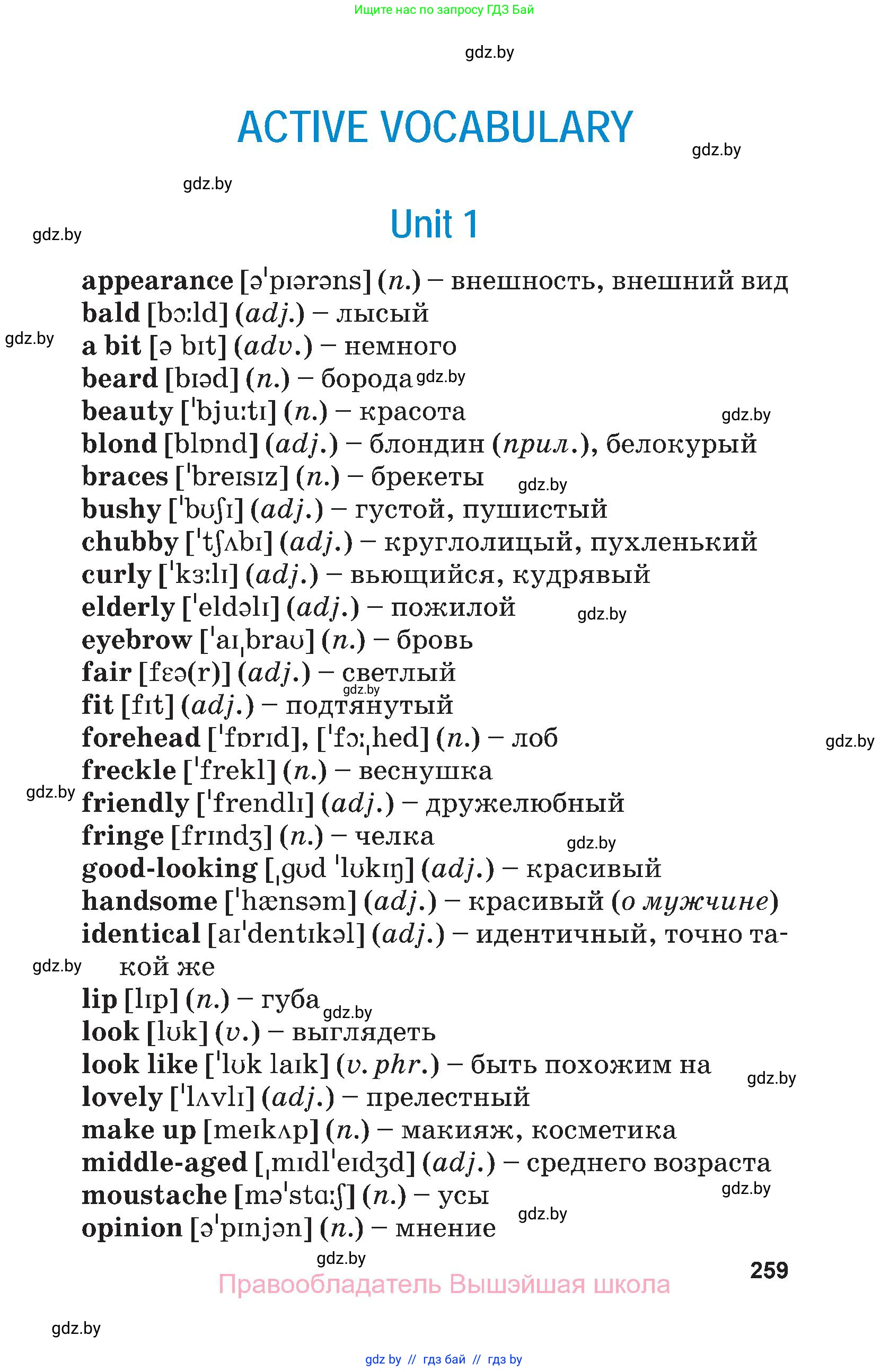 Английский язык (english), 7 класс Учебник (Student's book), авторы: Юхнель Наталья Валентиновна, Демченко Наталья Валентиновна, Наумова Елена Георгиевна, Романчук Вероника Романовна, издательство Вышэйшая школа, Минск, 2023, страница 259